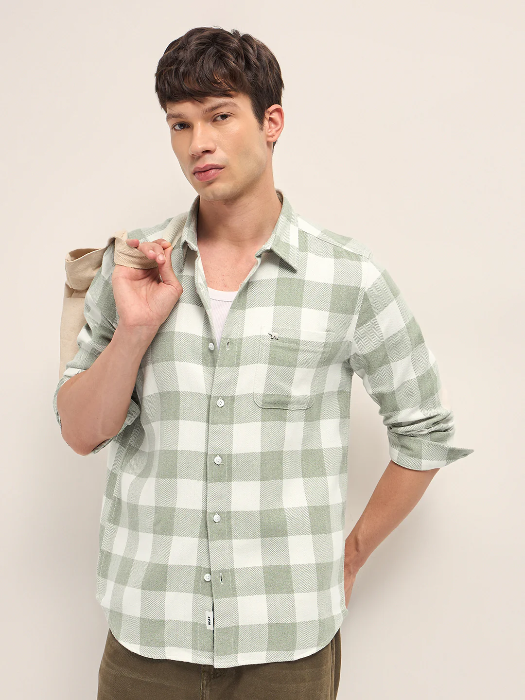 Men Cotton Checked Casual Shirt