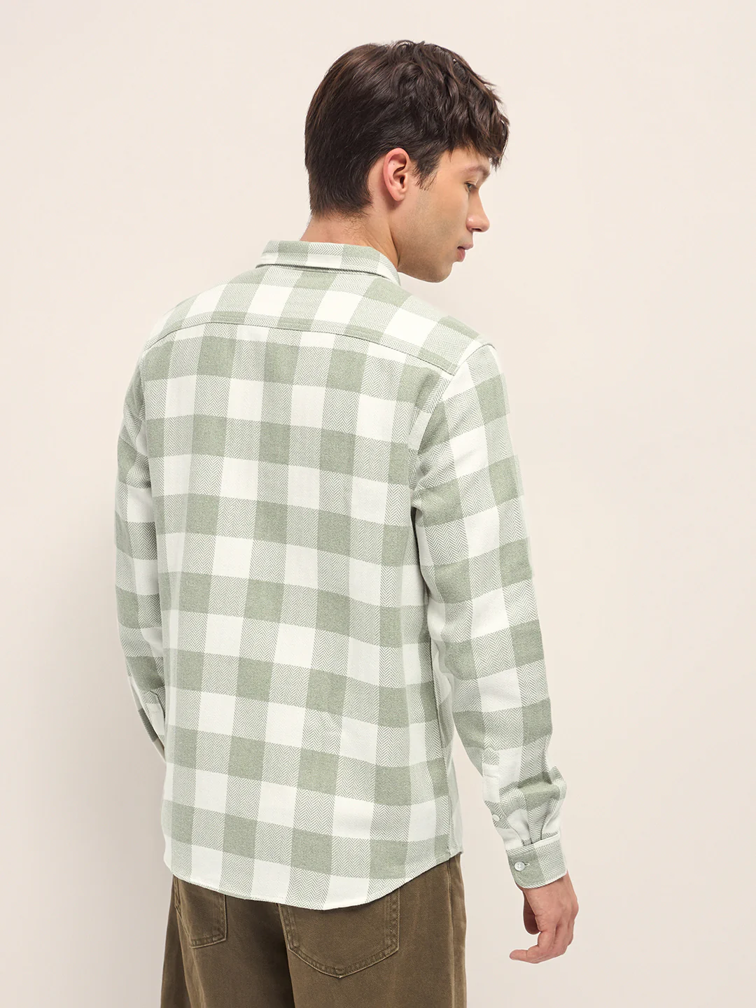 Men Cotton Checked Casual Shirt - Image 2