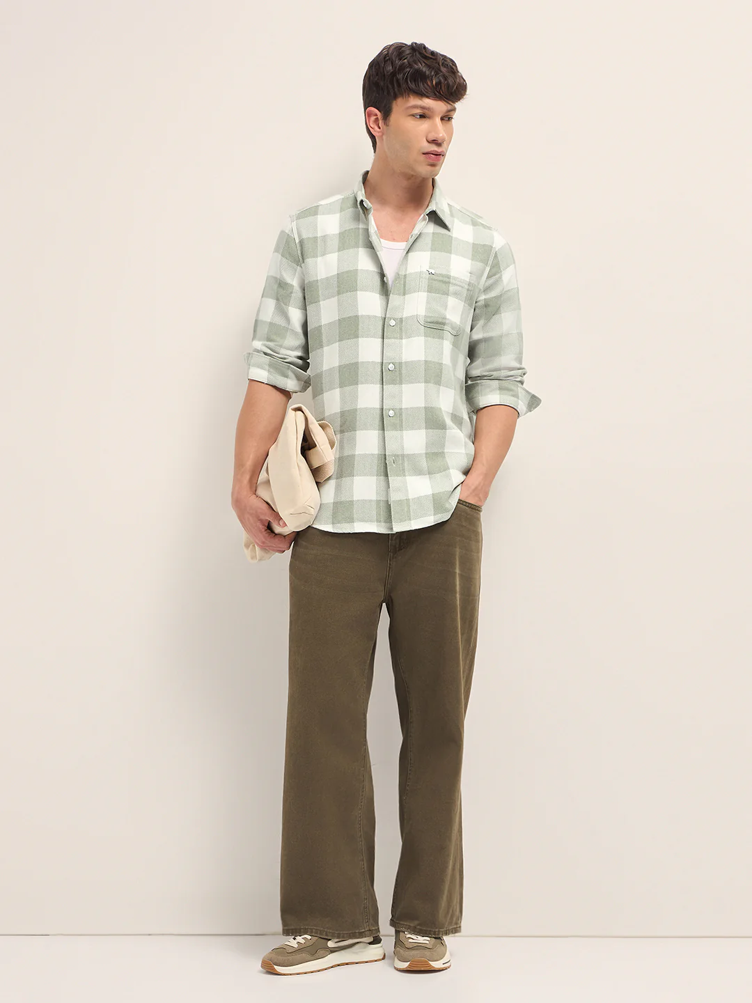 Men Cotton Checked Casual Shirt - Image 4