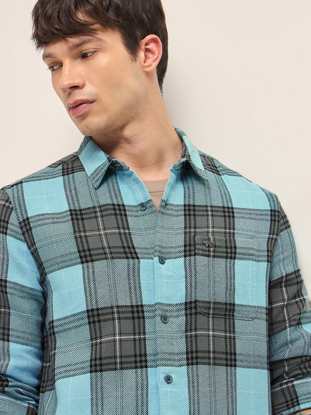 Men Cotton Checked Casual Shirt - Image 5
