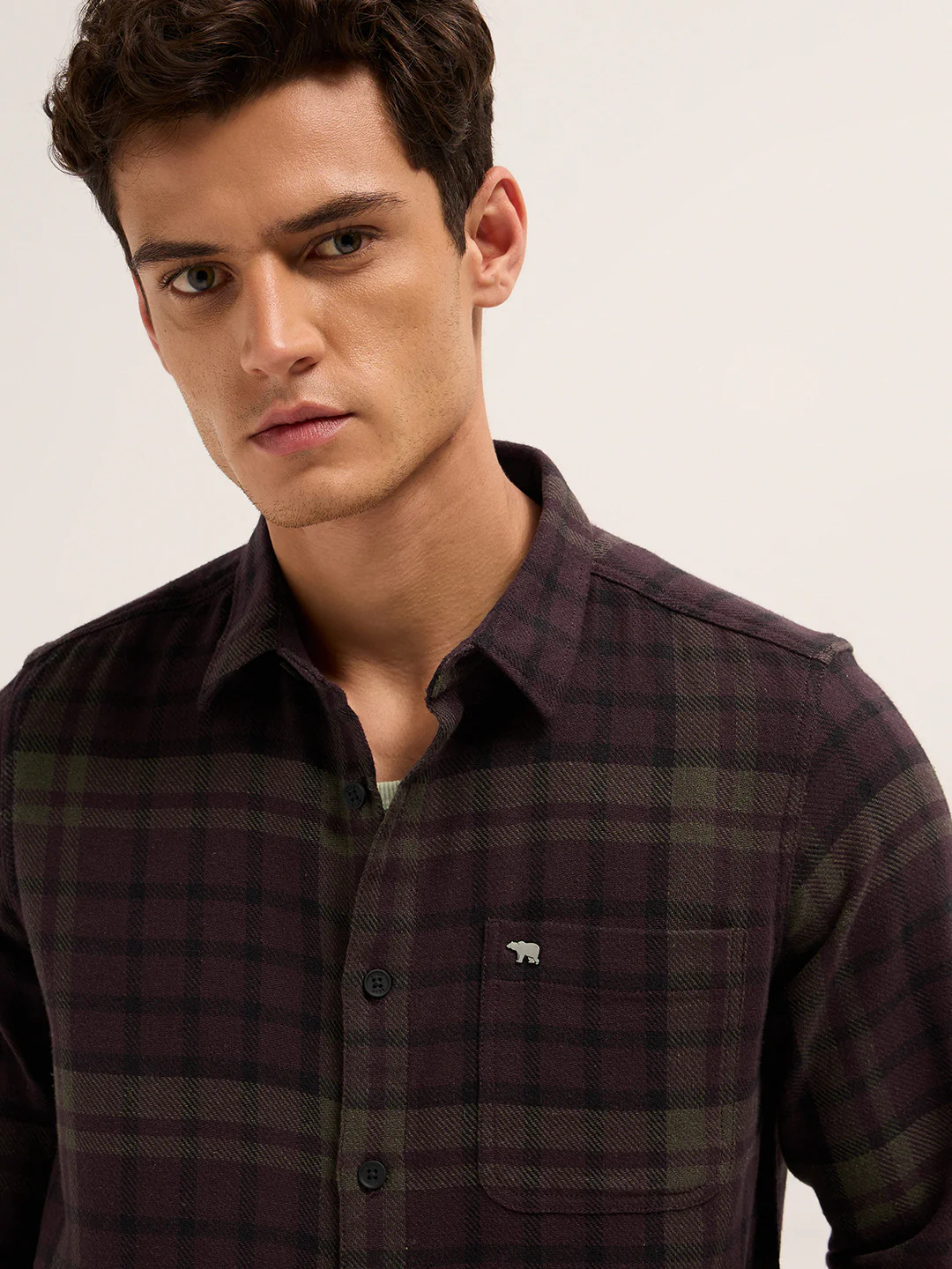 Men Cotton Checked Casual Shirt - Image 5