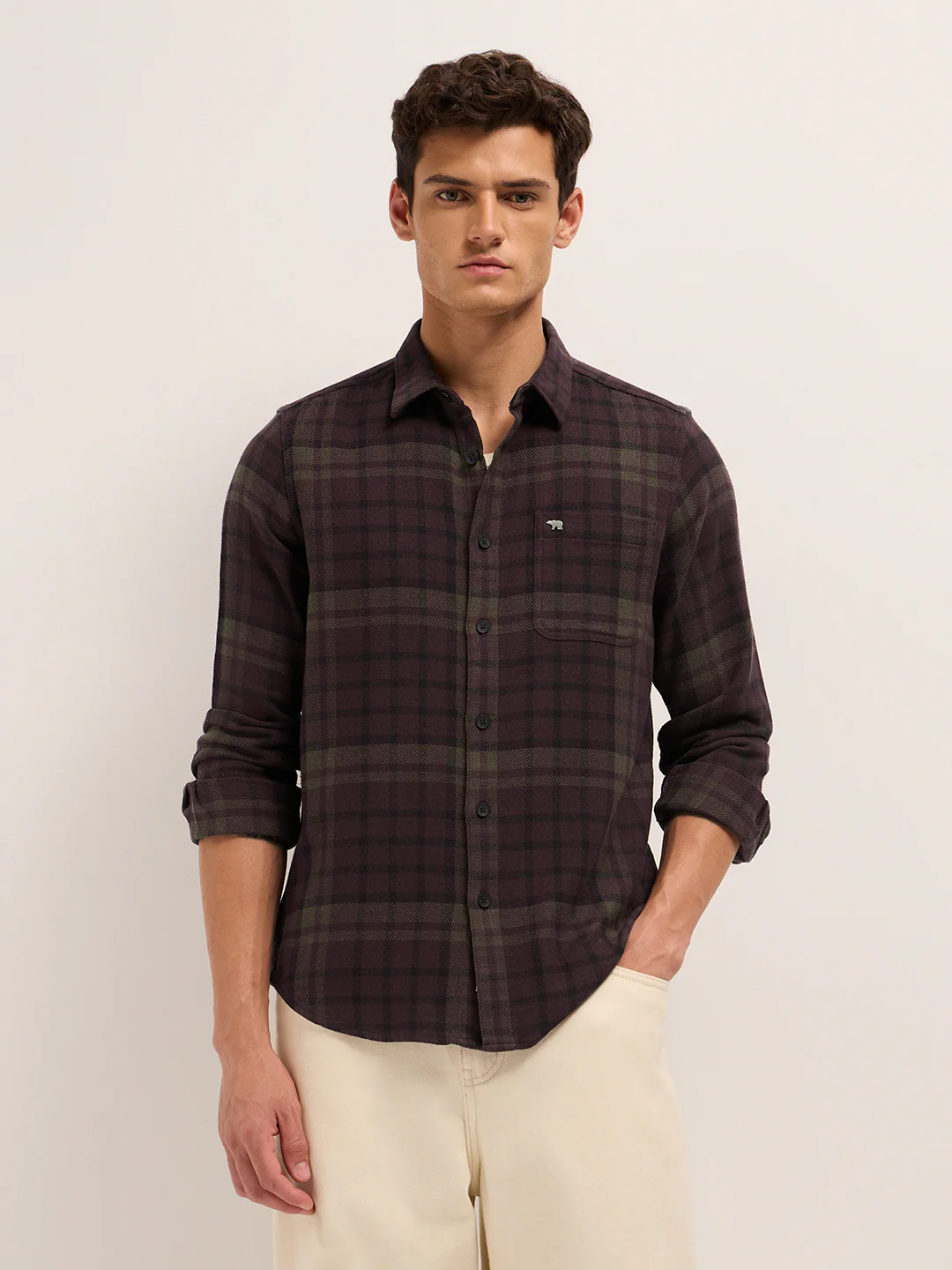 Men Cotton Checked Casual Shirt - Image 6