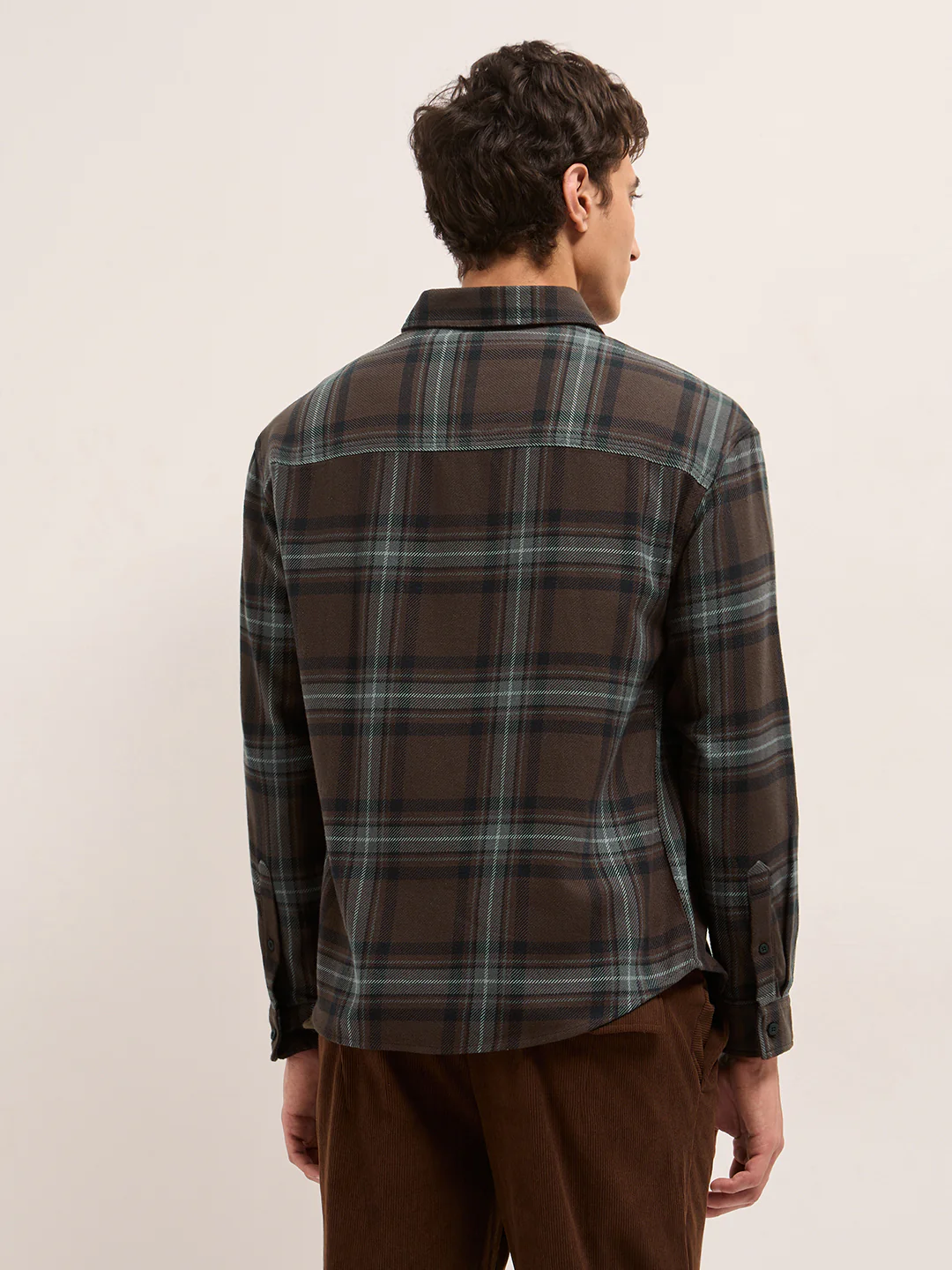 Men Cotton Checked Flannel Casual Shirt - Image 2