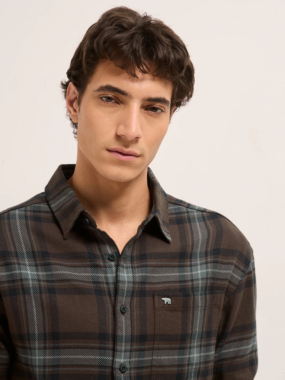 Men Cotton Checked Flannel Casual Shirt - Image 5