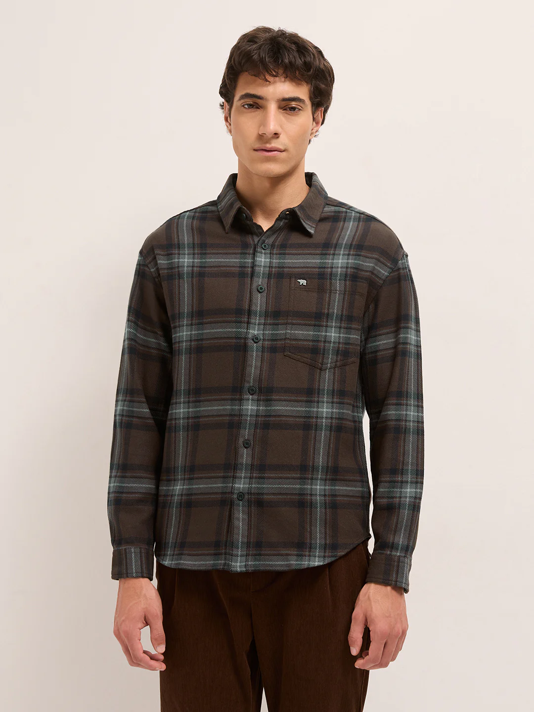 Men Cotton Checked Flannel Casual Shirt - Image 6
