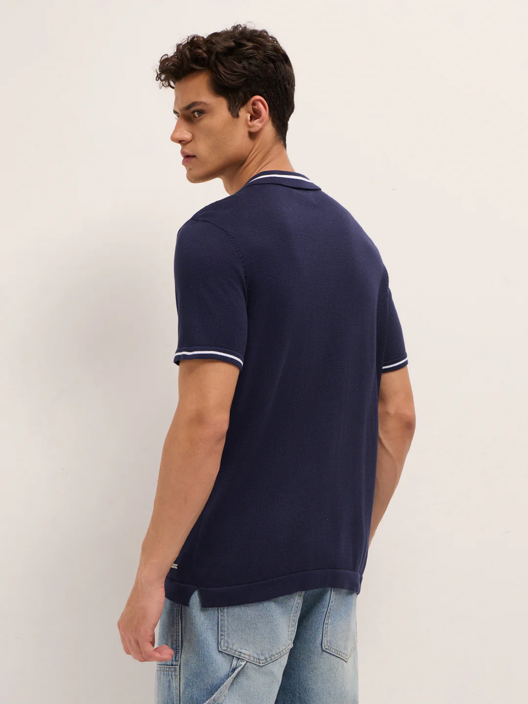 Men Cotton Colorblocked Polo T-Shirt - Image 2
