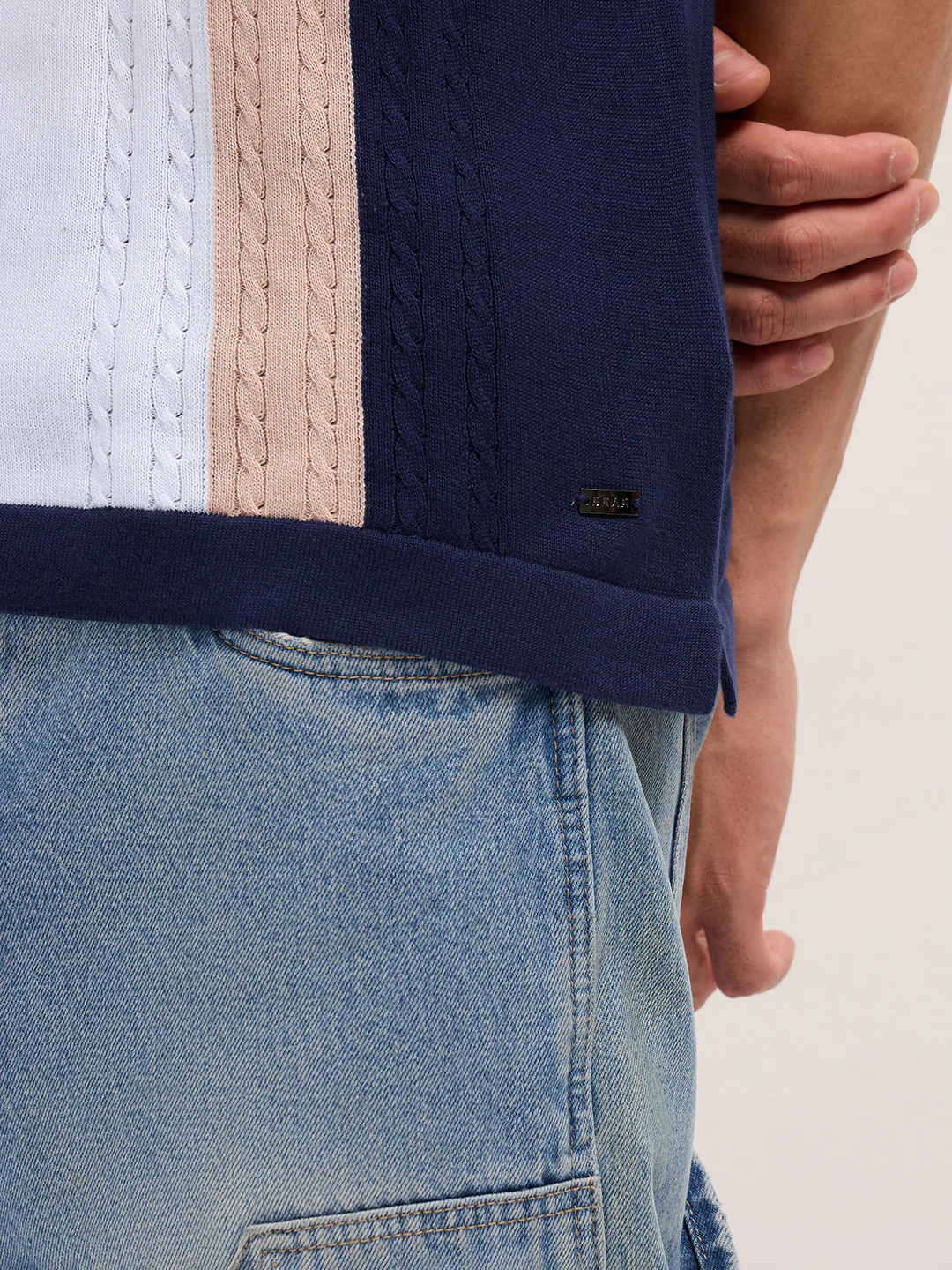 Men Cotton Colorblocked Polo T-Shirt - Image 6