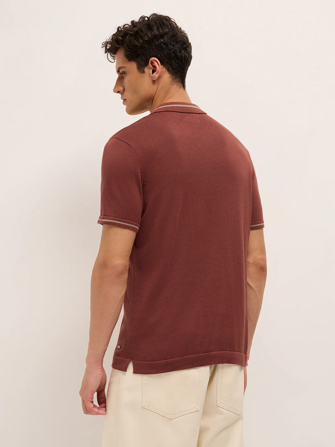 Men Cotton Colorblocked Polo T-Shirt - Image 2