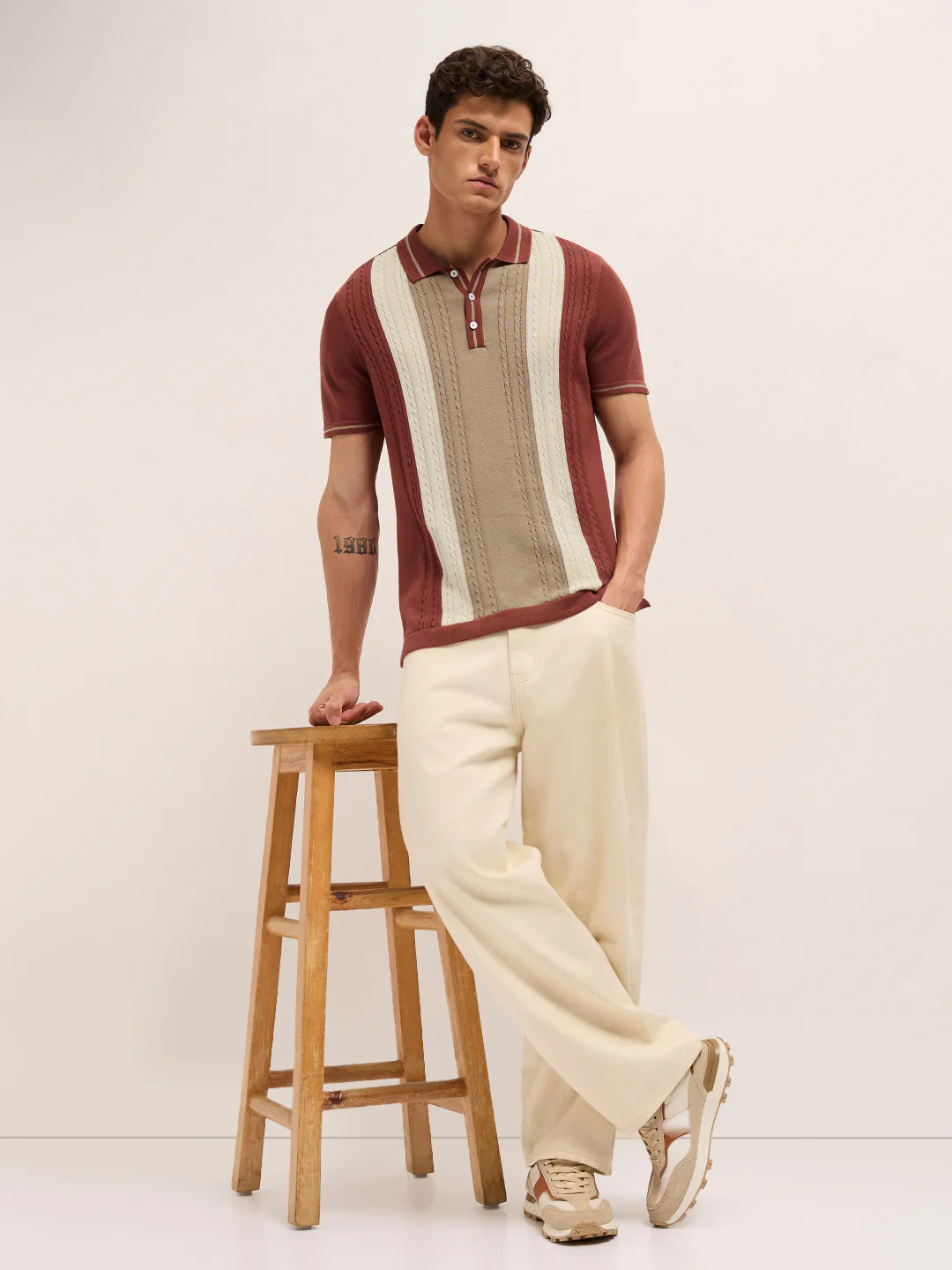 Men Cotton Colorblocked Polo T-Shirt - Image 4