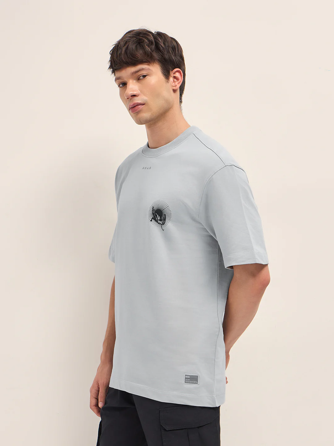 Men Cotton Crew Neck Printed Tshirt - Image 3