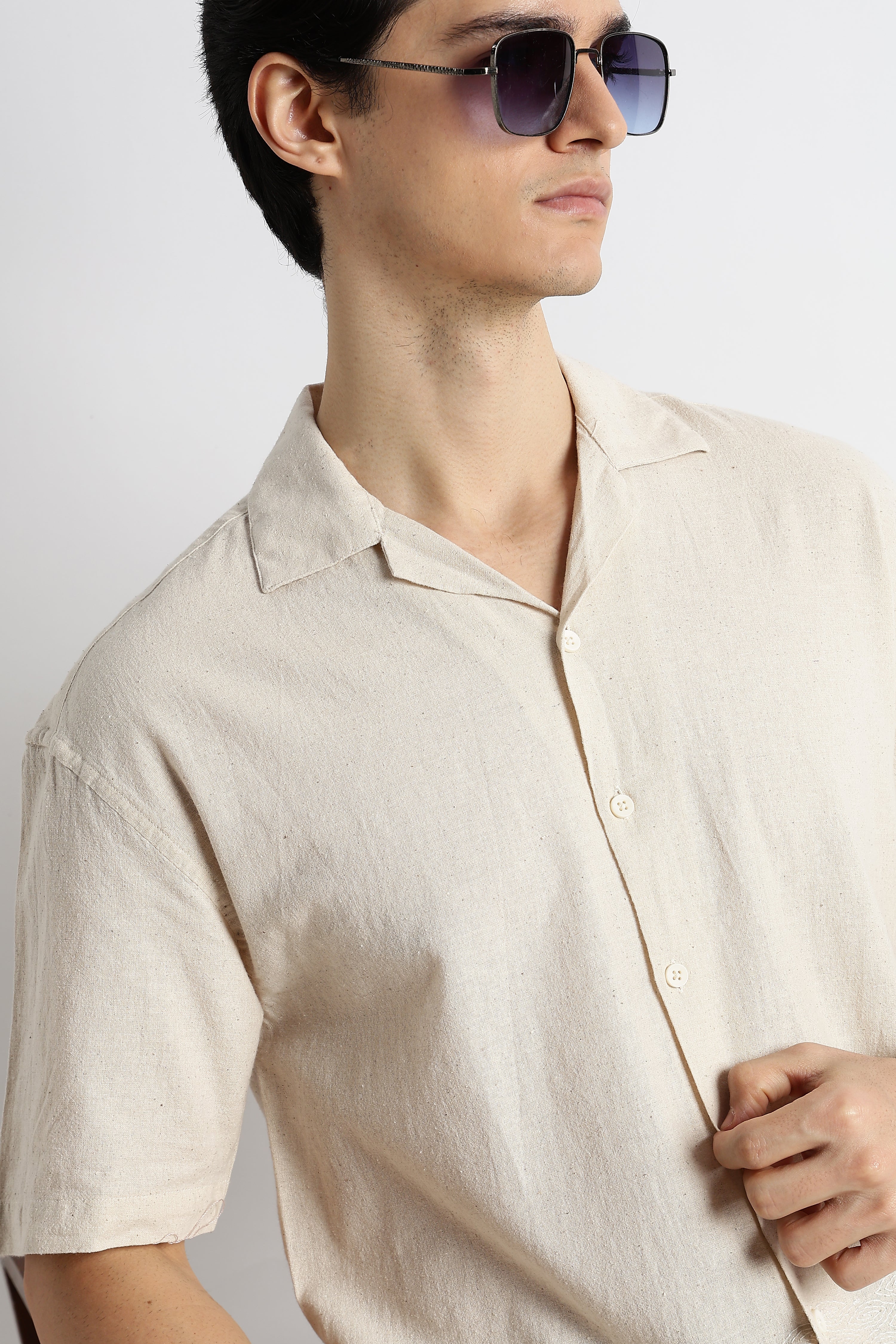 Men Cotton Cuban Collar Shirt - Image 11