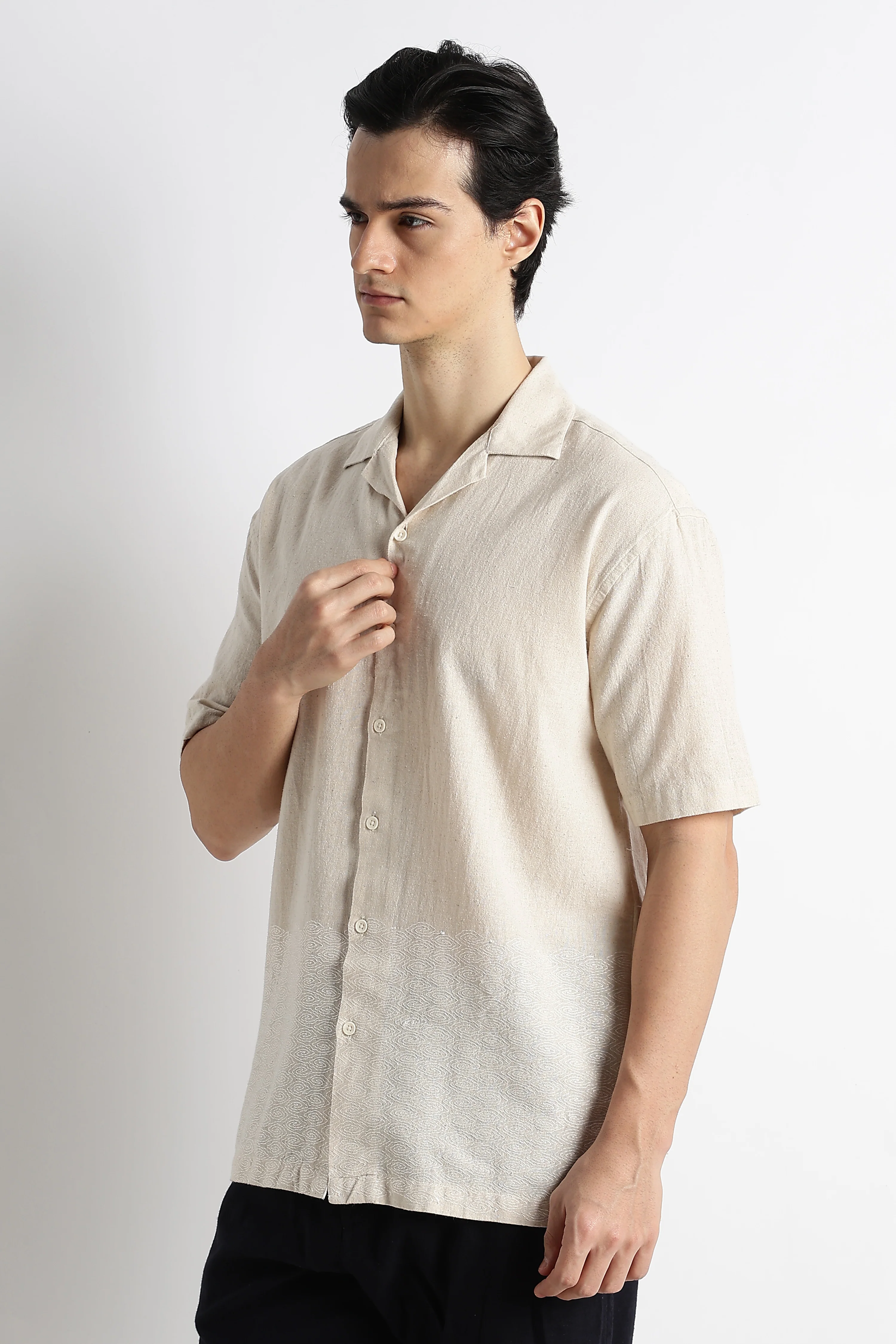 Men Cotton Cuban Collar Shirt - Image 6
