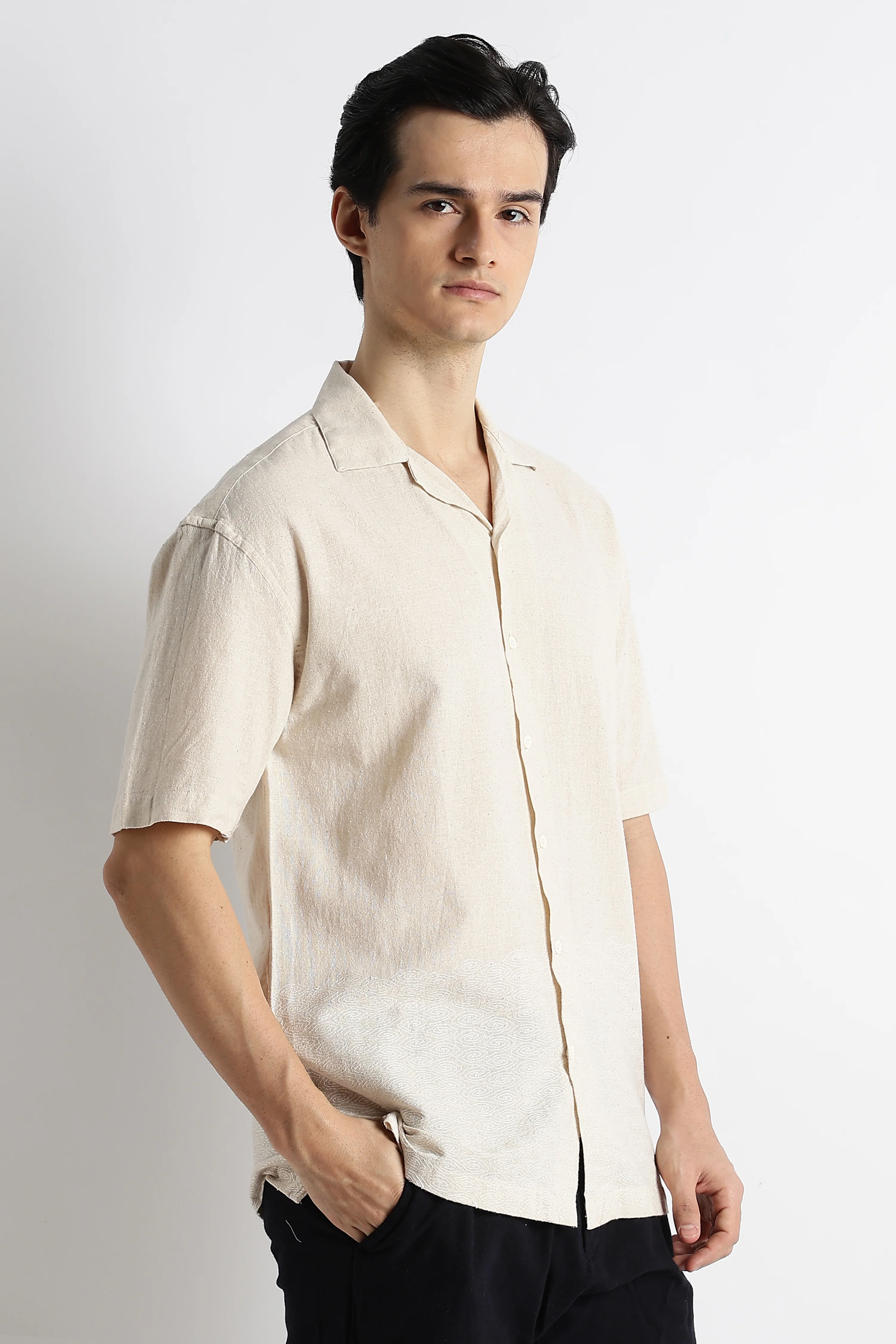 Men Cotton Cuban Collar Shirt - Image 7