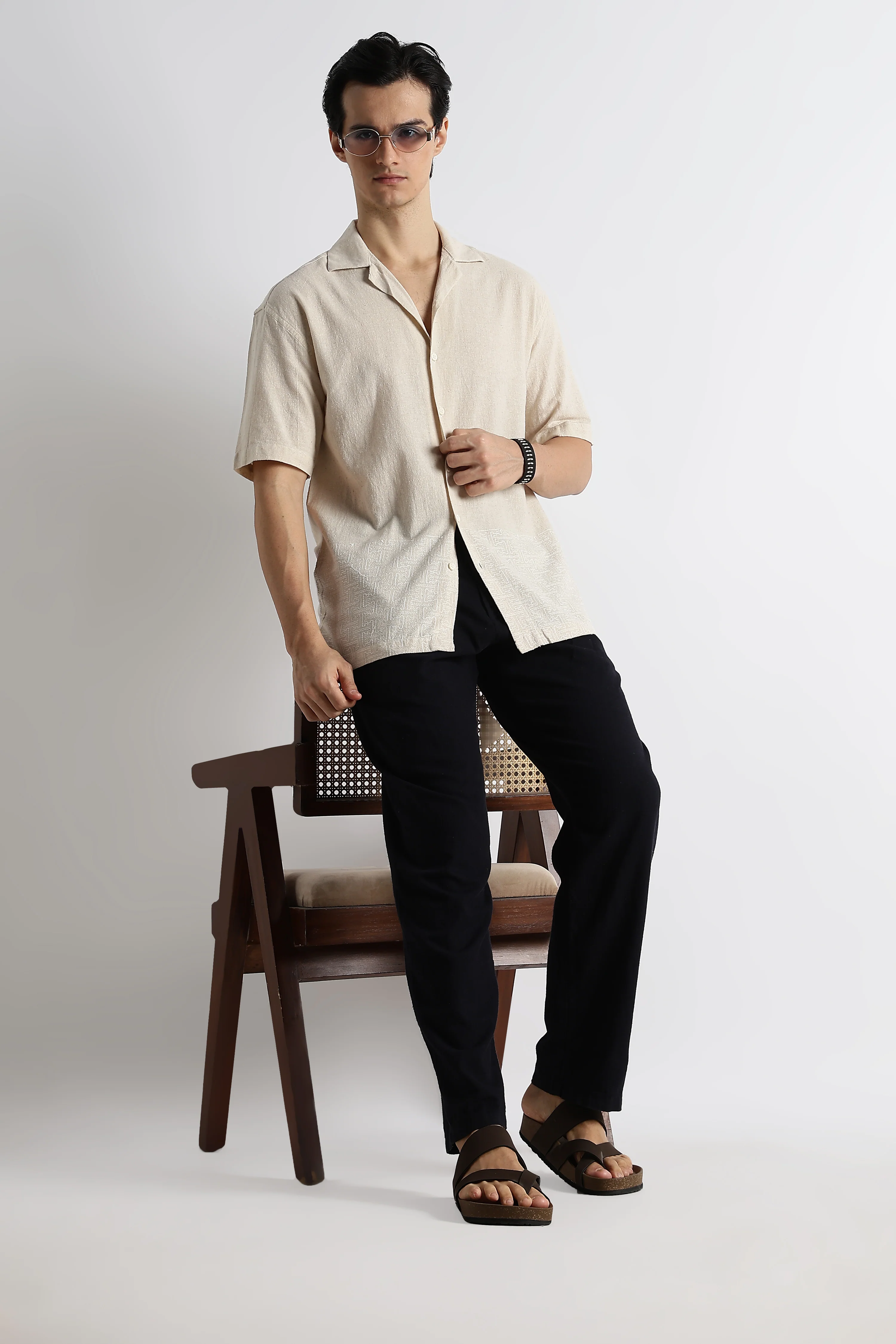 Men Cotton Cuban Collar Shirt - Image 2