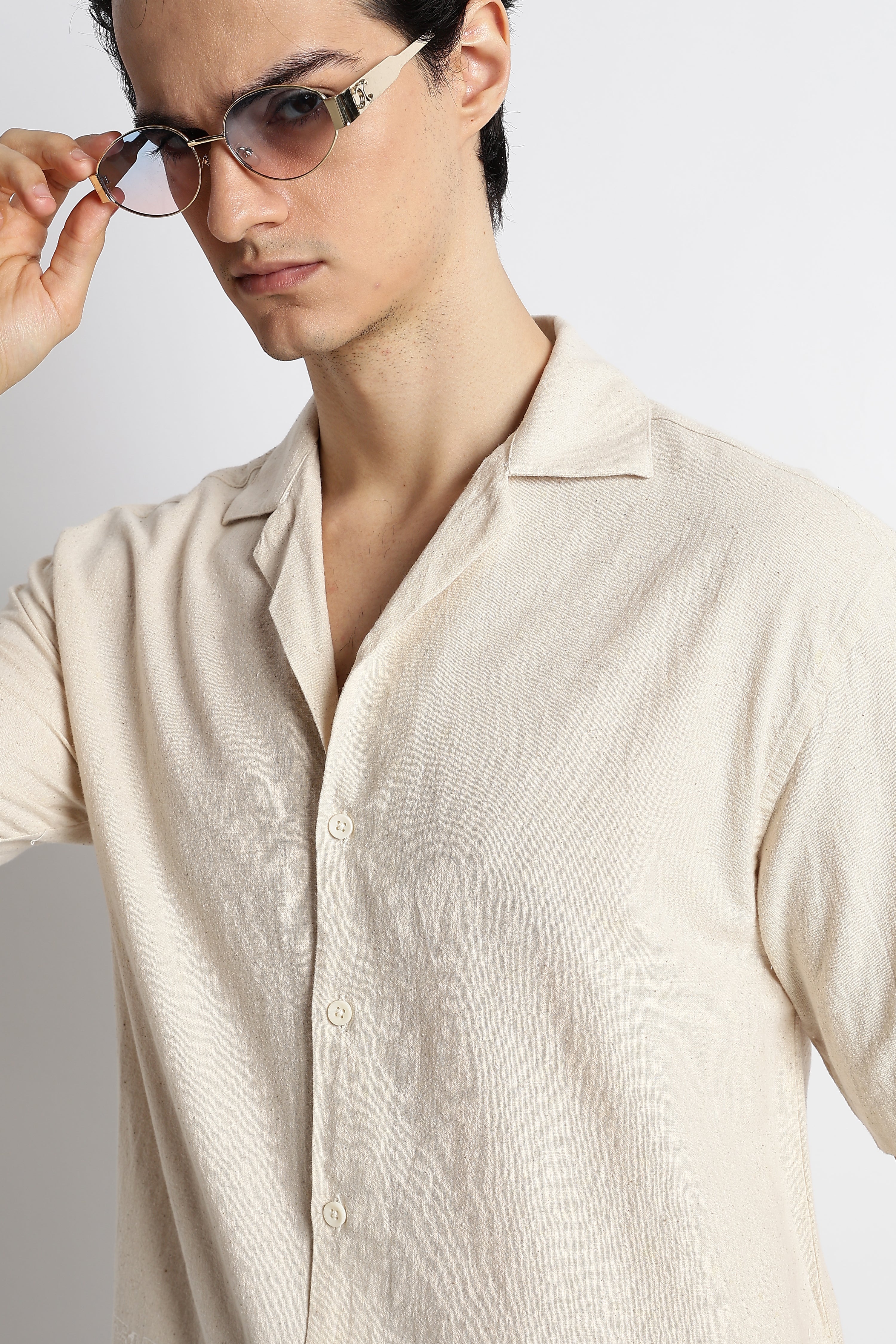Men Cotton Cuban Collar Shirt - Image 3