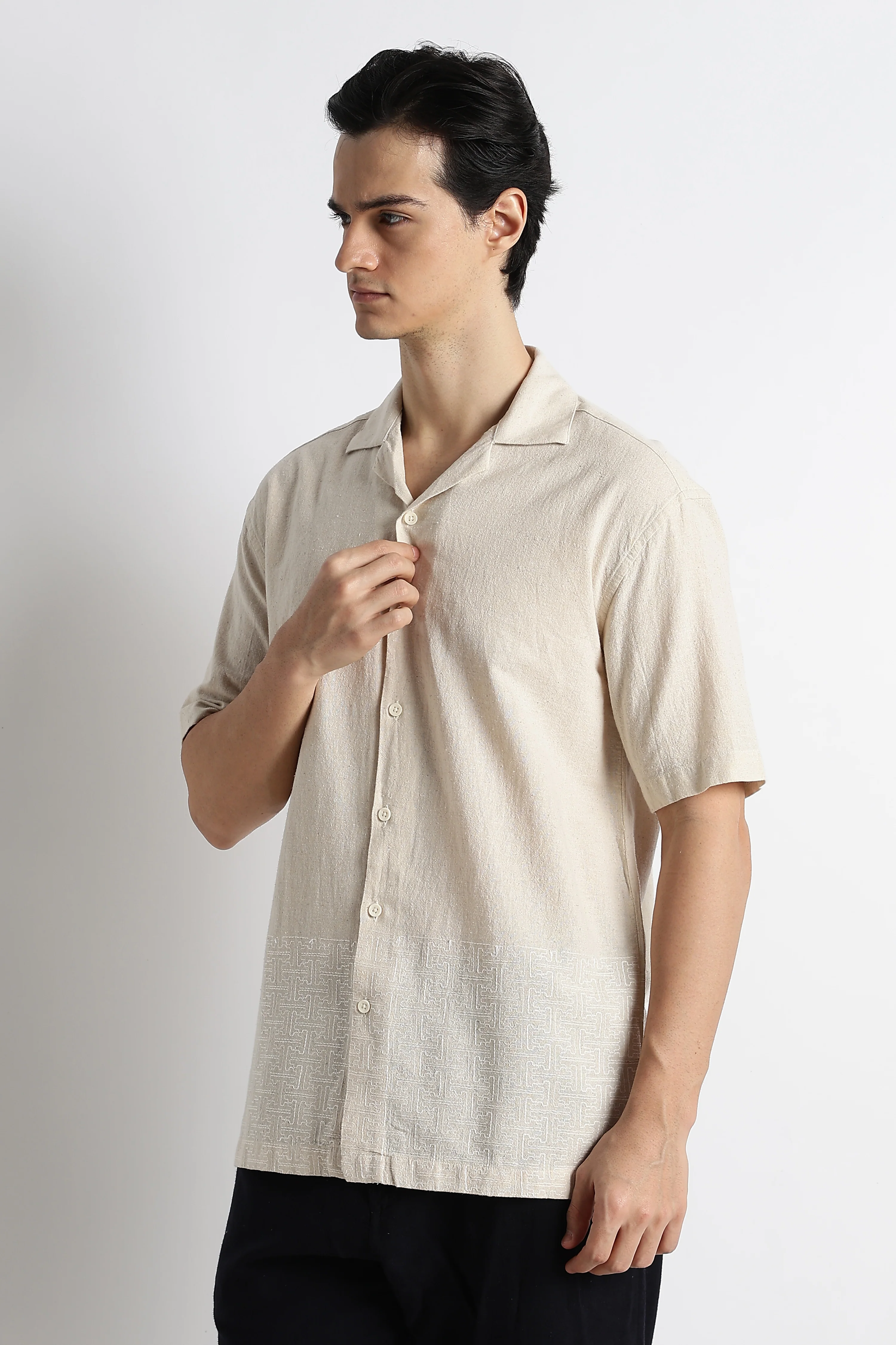 Men Cotton Cuban Collar Shirt - Image 4
