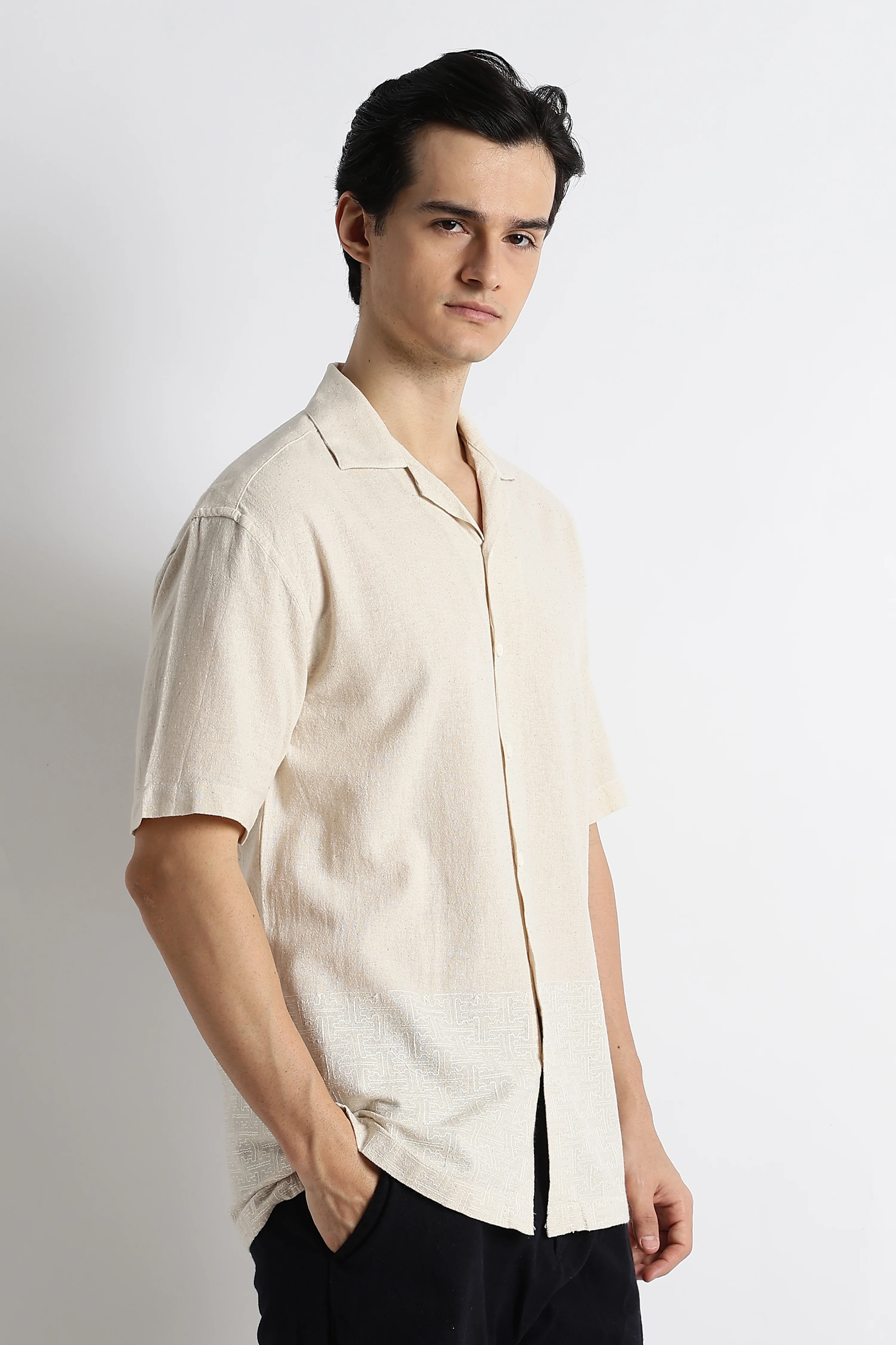 Men Cotton Cuban Collar Shirt - Image 5