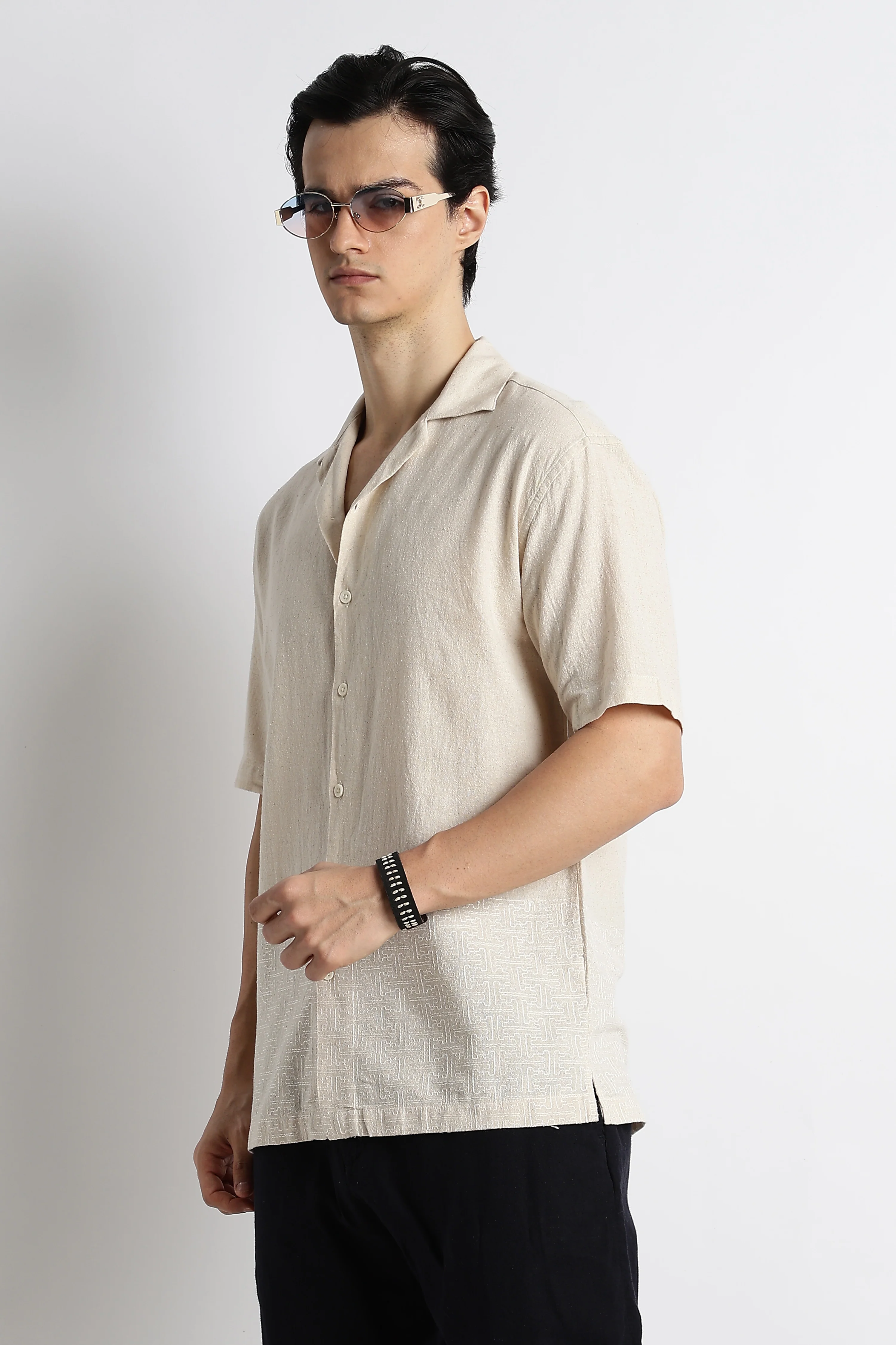 Men Cotton Cuban Collar Shirt - Image 9