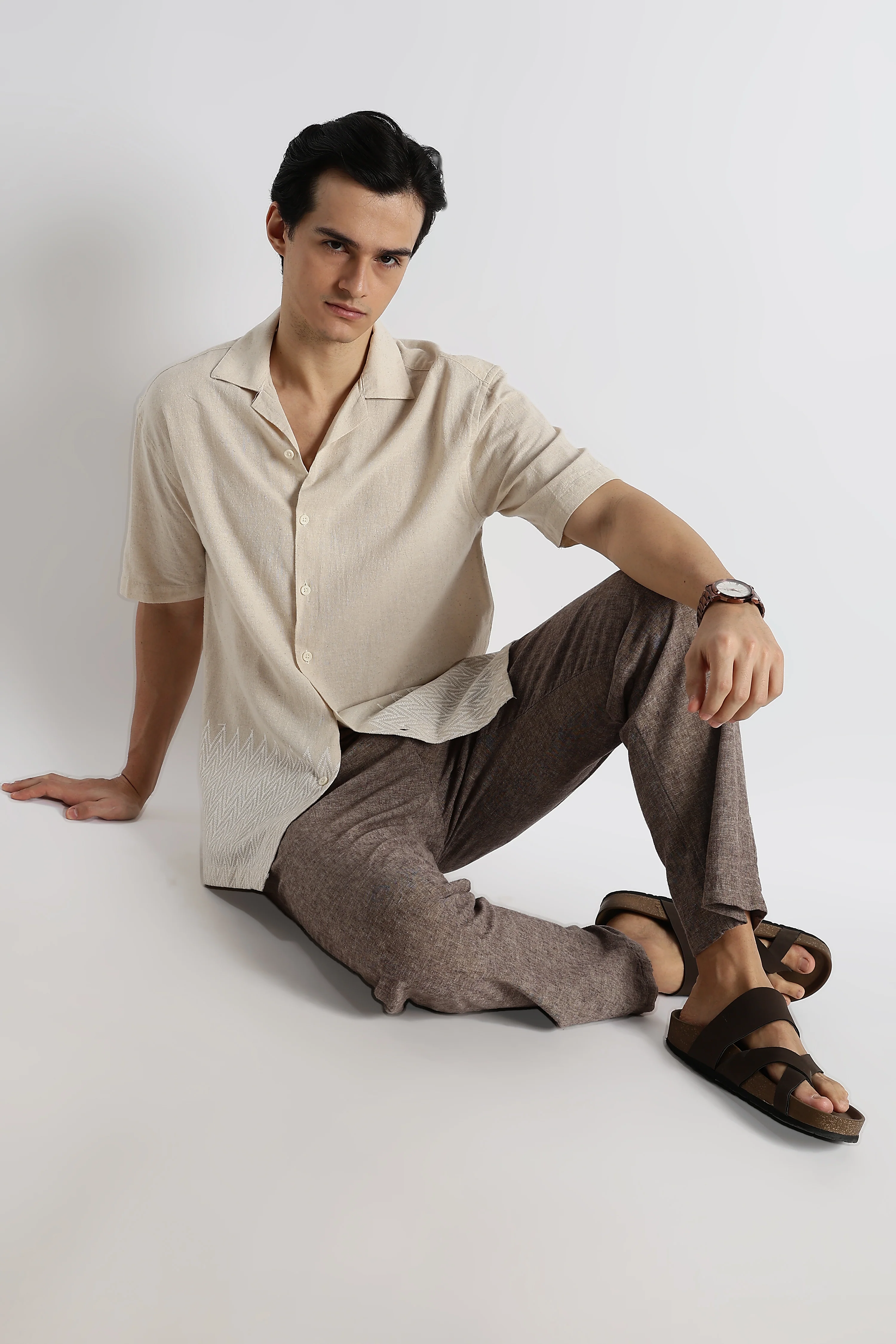 Men Cotton Cuban Collar Shirt - Image 10