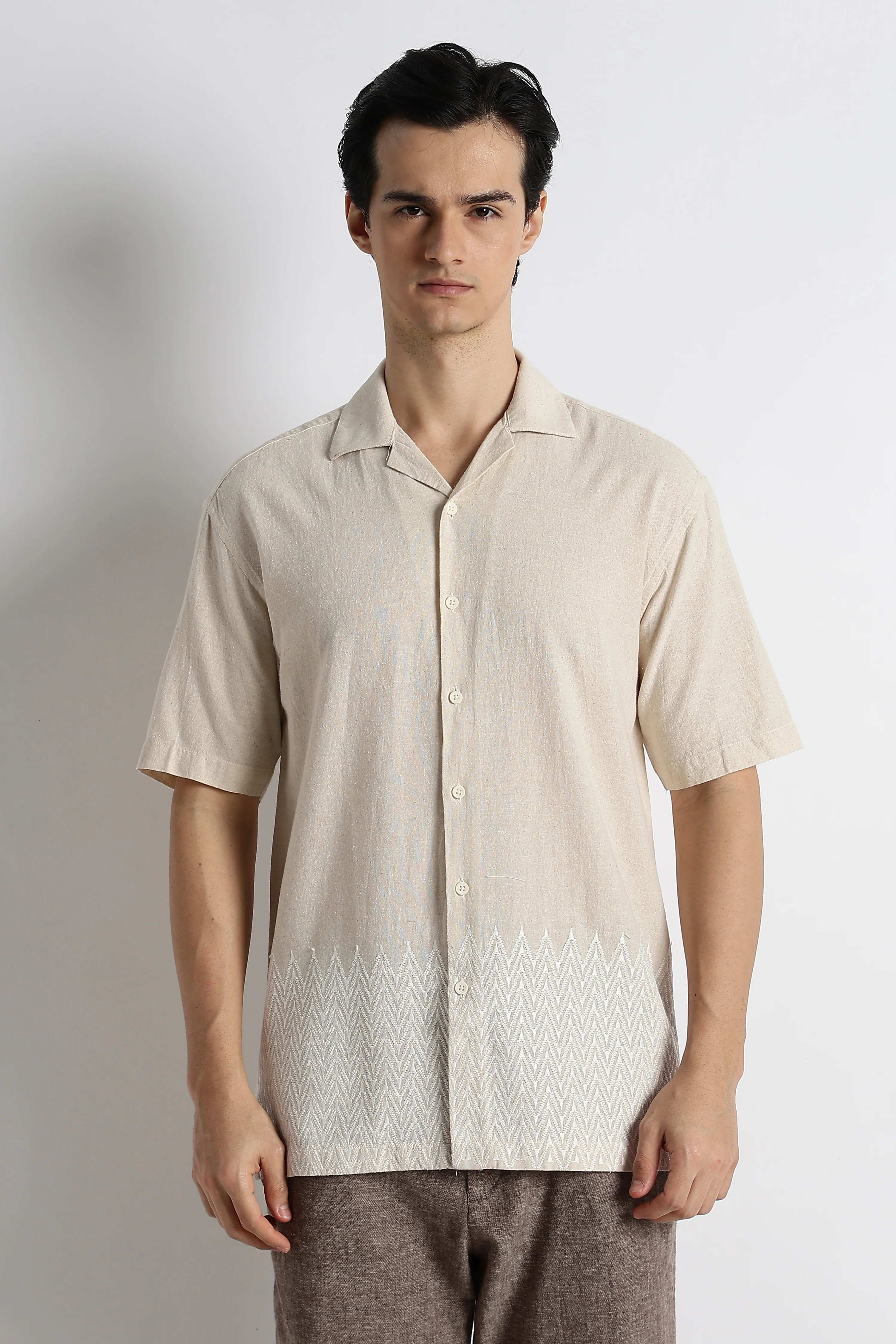 Men Cotton Cuban Collar Shirt - Image 3