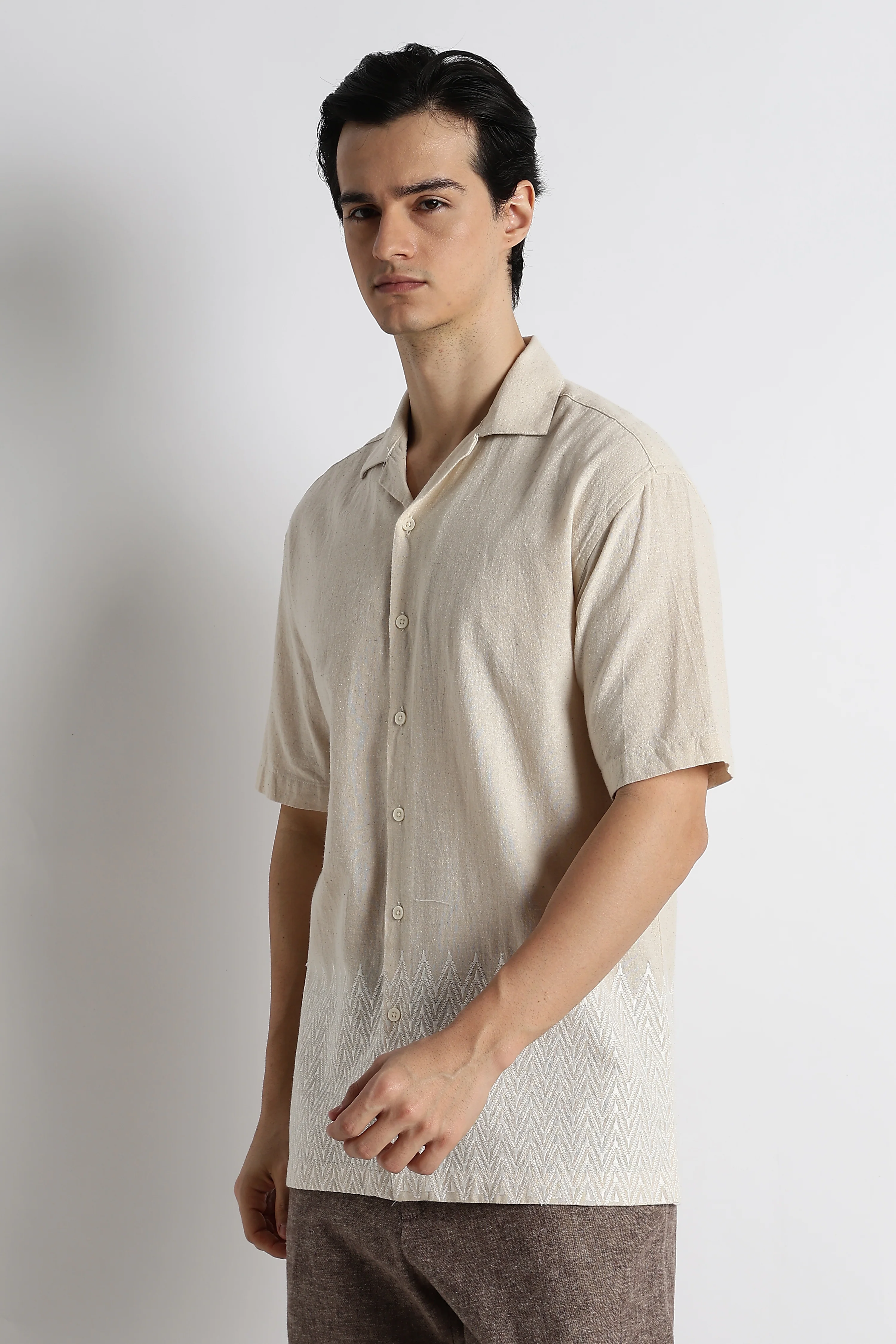 Men Cotton Cuban Collar Shirt - Image 4