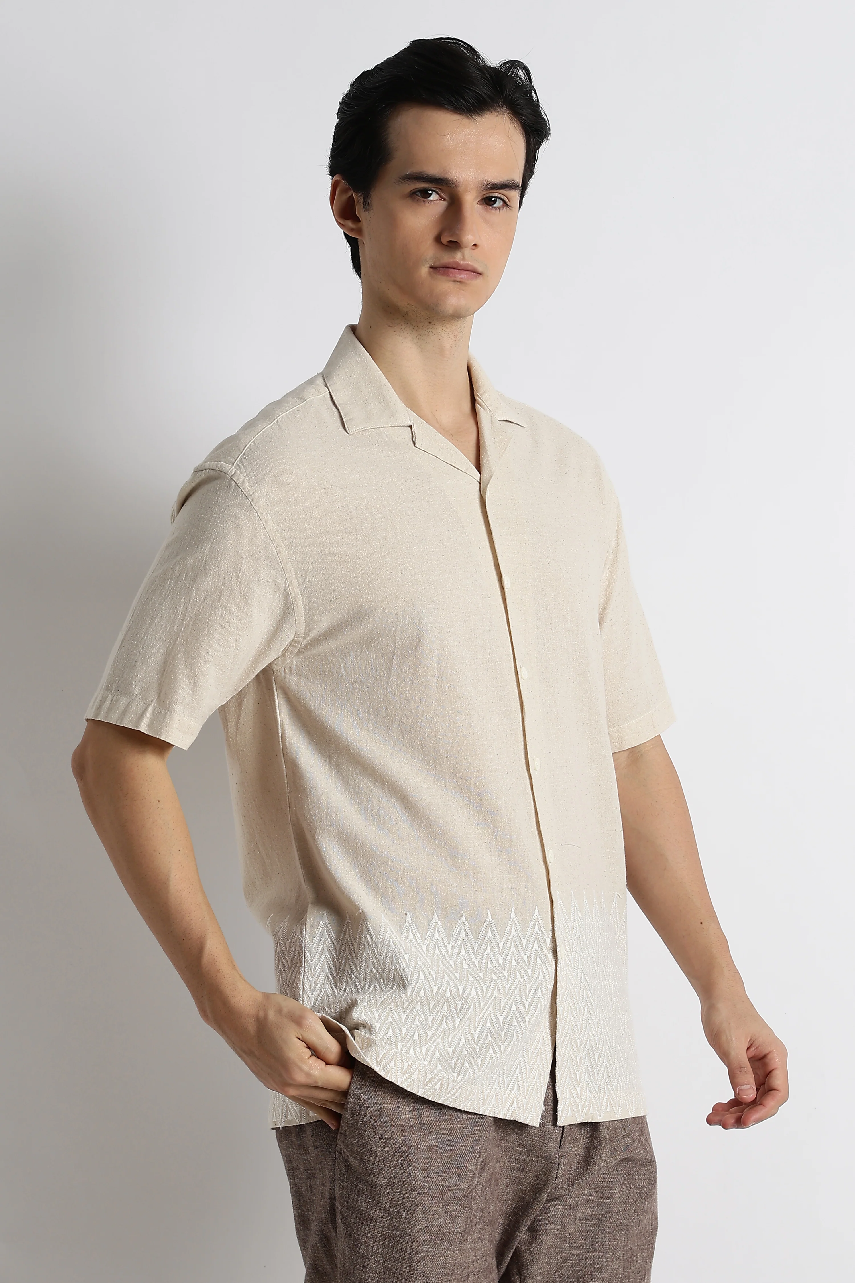 Men Cotton Cuban Collar Shirt - Image 5