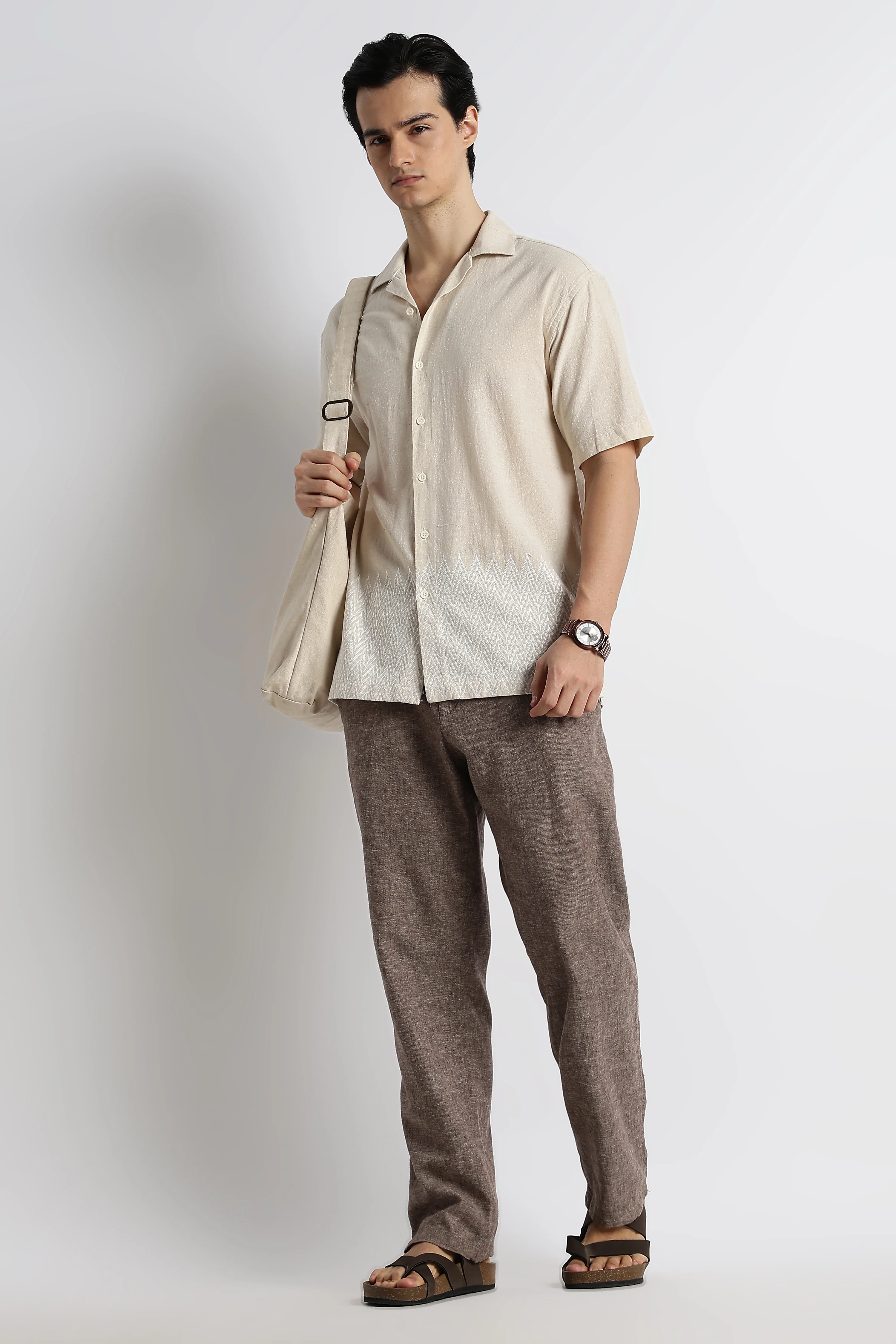Men Cotton Cuban Collar Shirt - Image 8