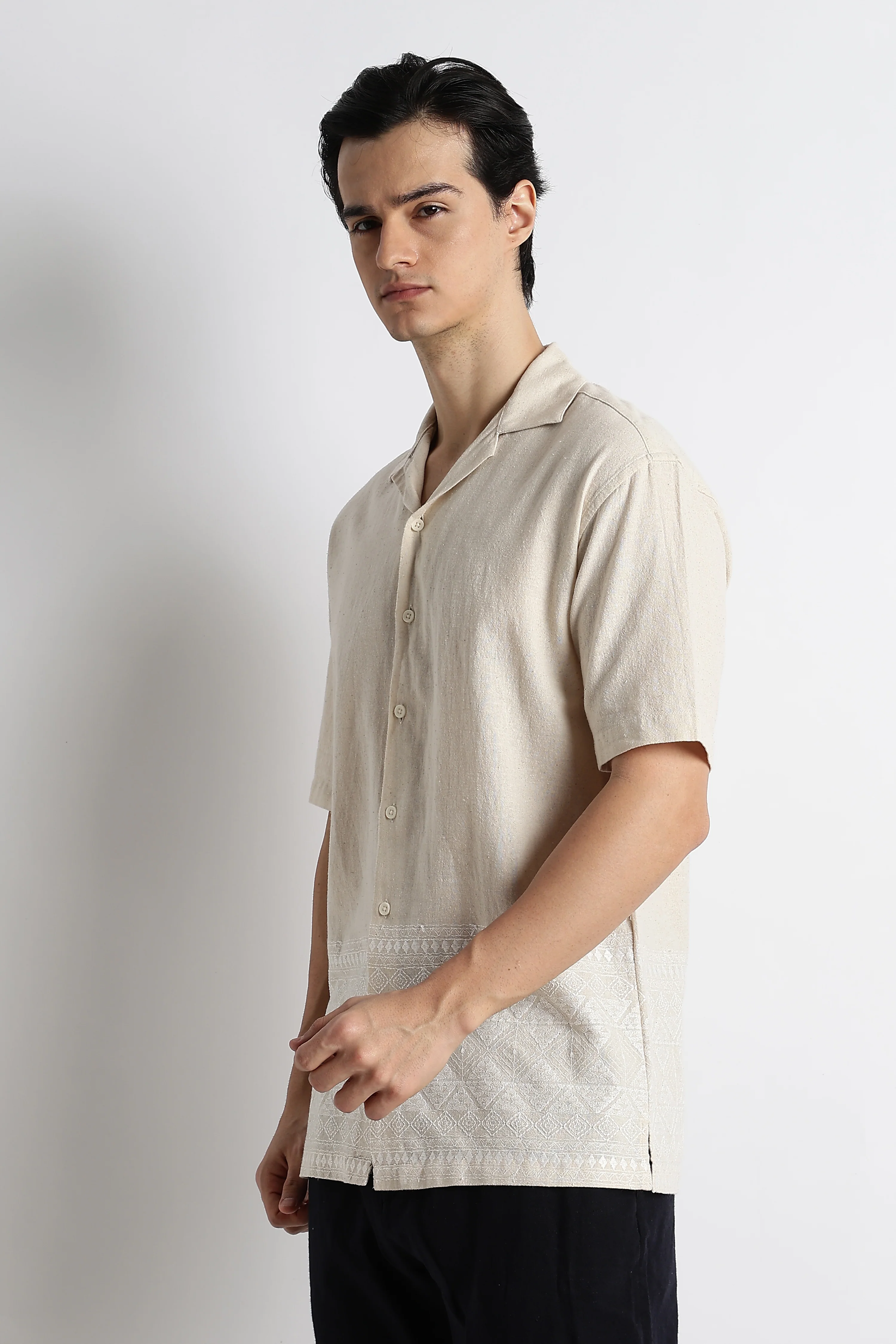 Men Cotton Cuban Collar Shirt - Image 4