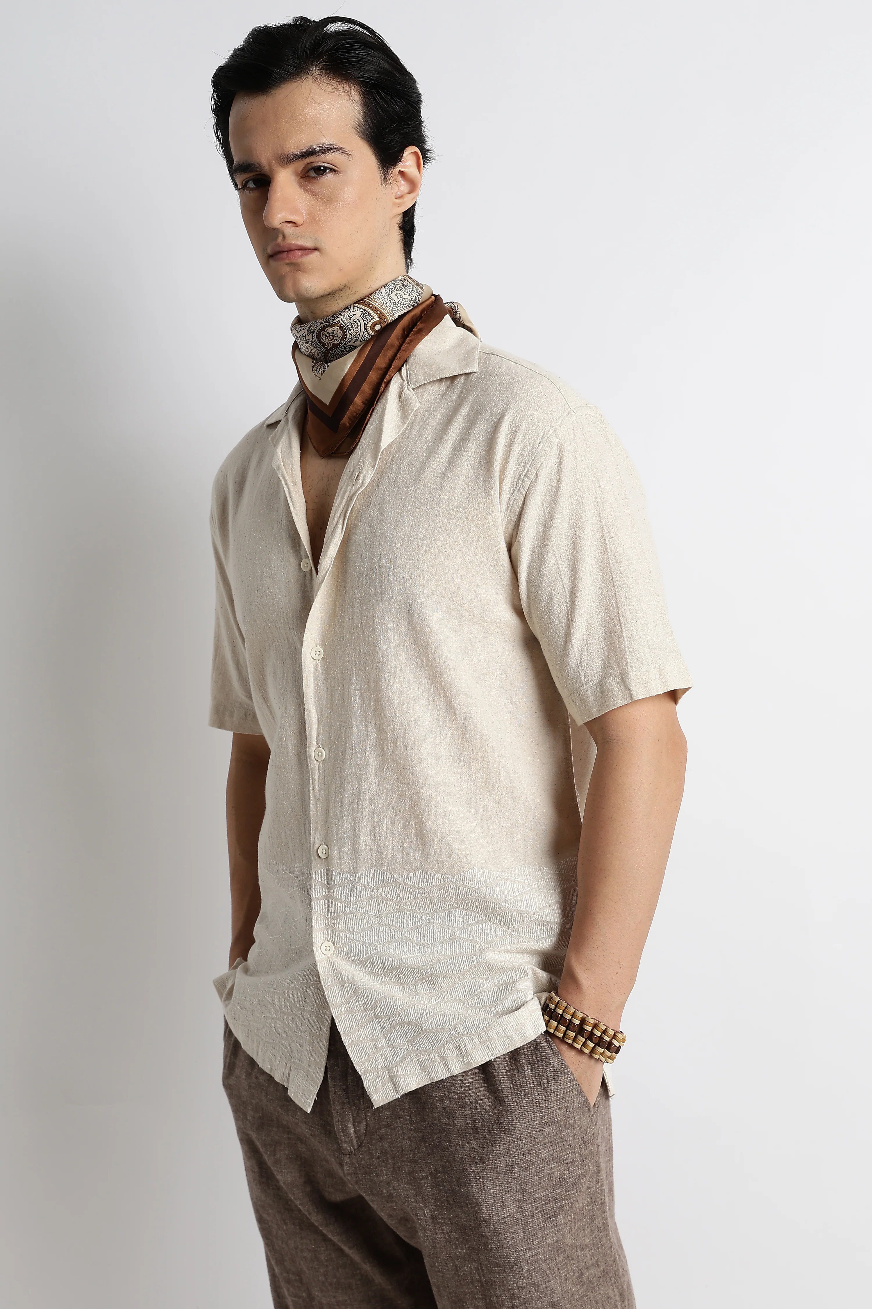 Men Cotton Cuban Collar Shirt - Image 7
