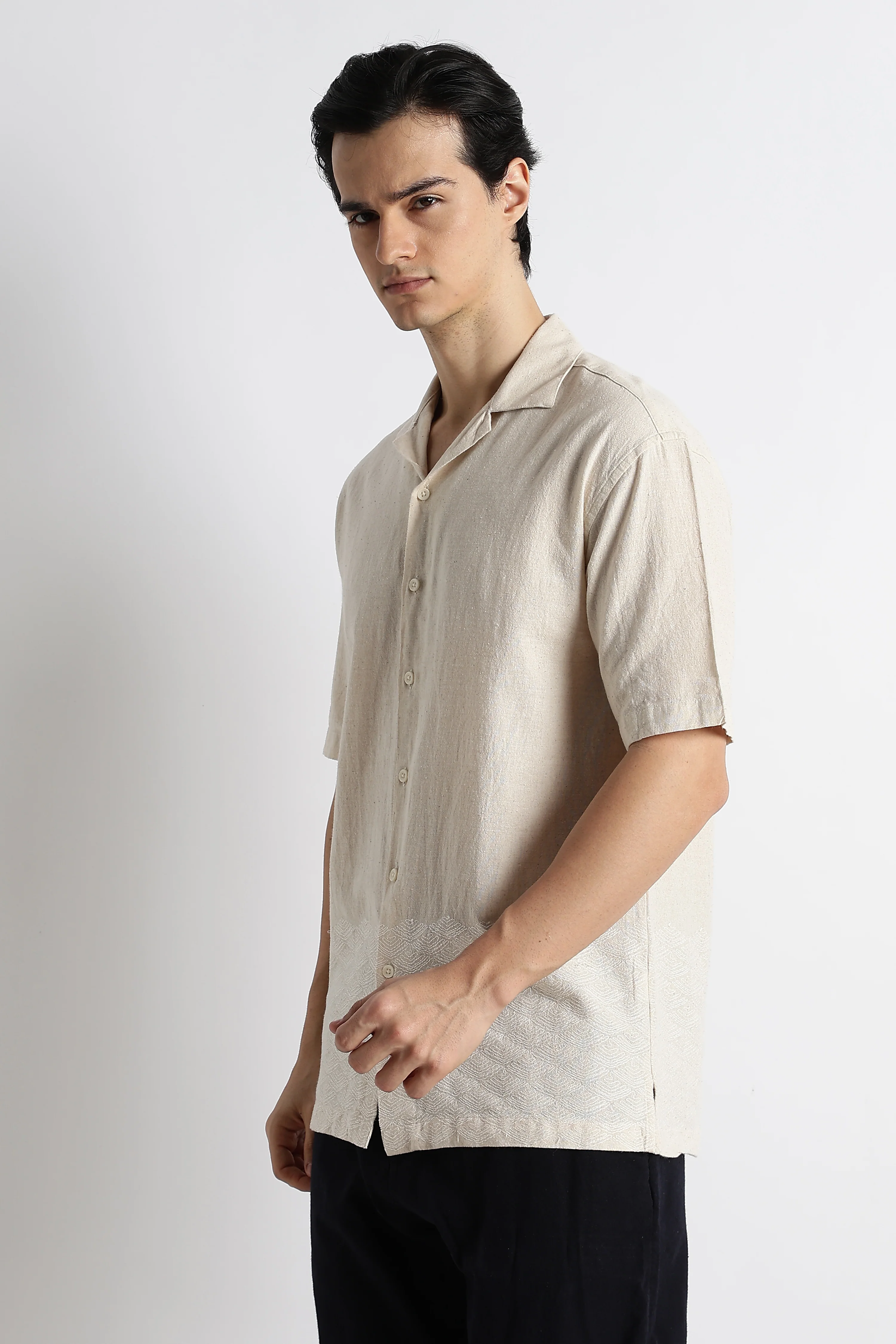 Men Cotton Cuban Collar Shirt - Image 2