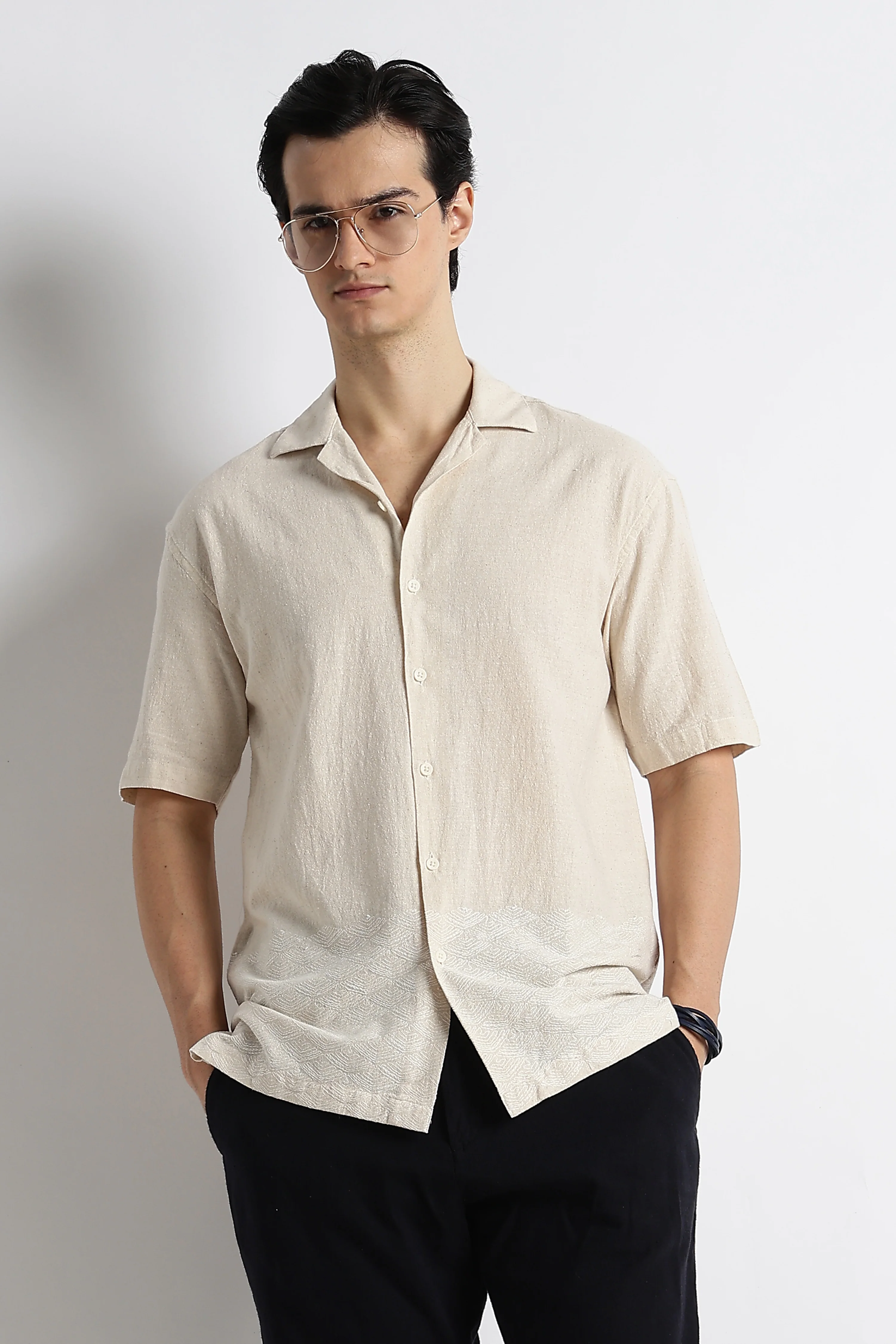 Men Cotton Cuban Collar Shirt - Image 5