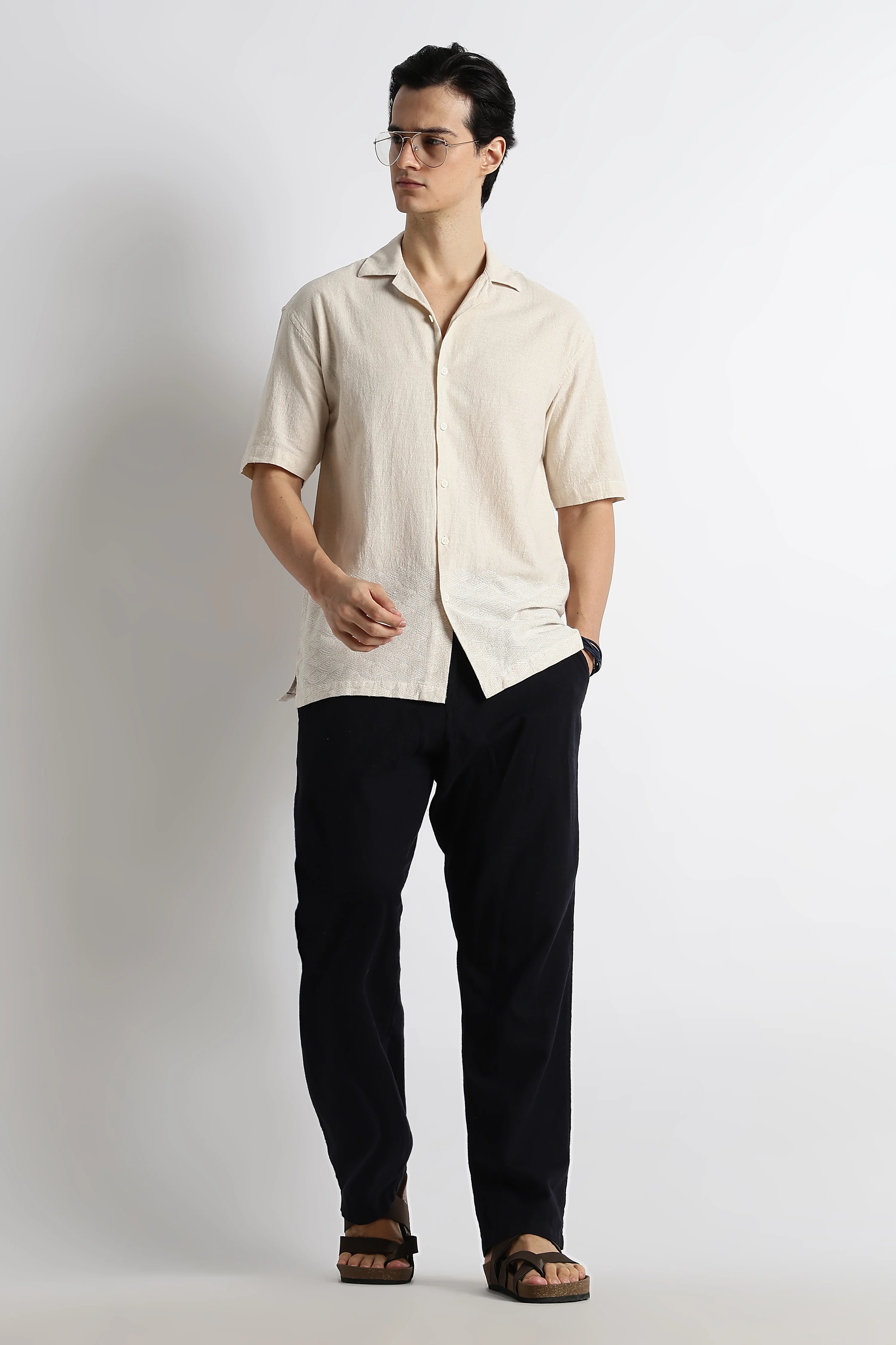 Men Cotton Cuban Collar Shirt - Image 6