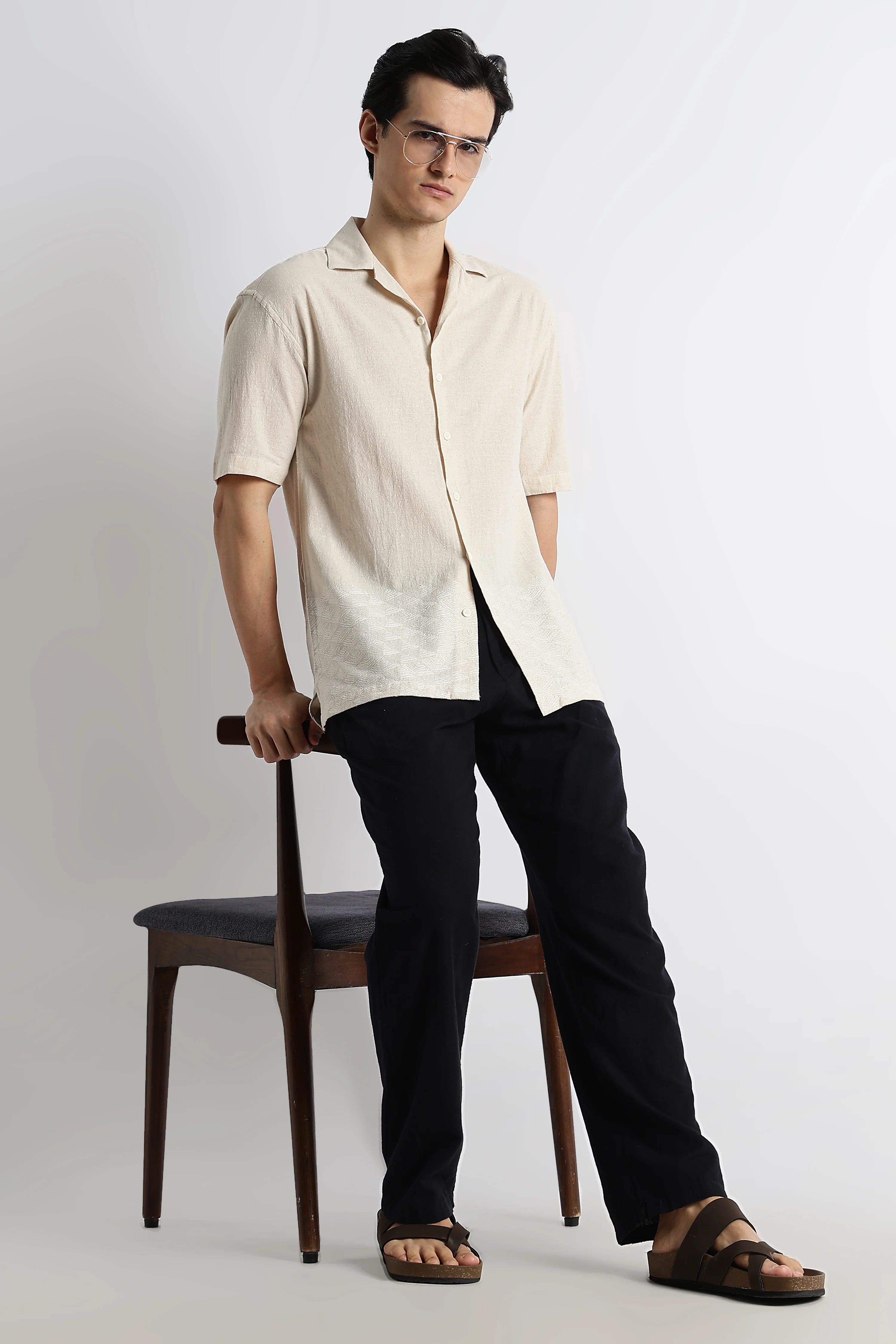 Men Cotton Cuban Collar Shirt - Image 7