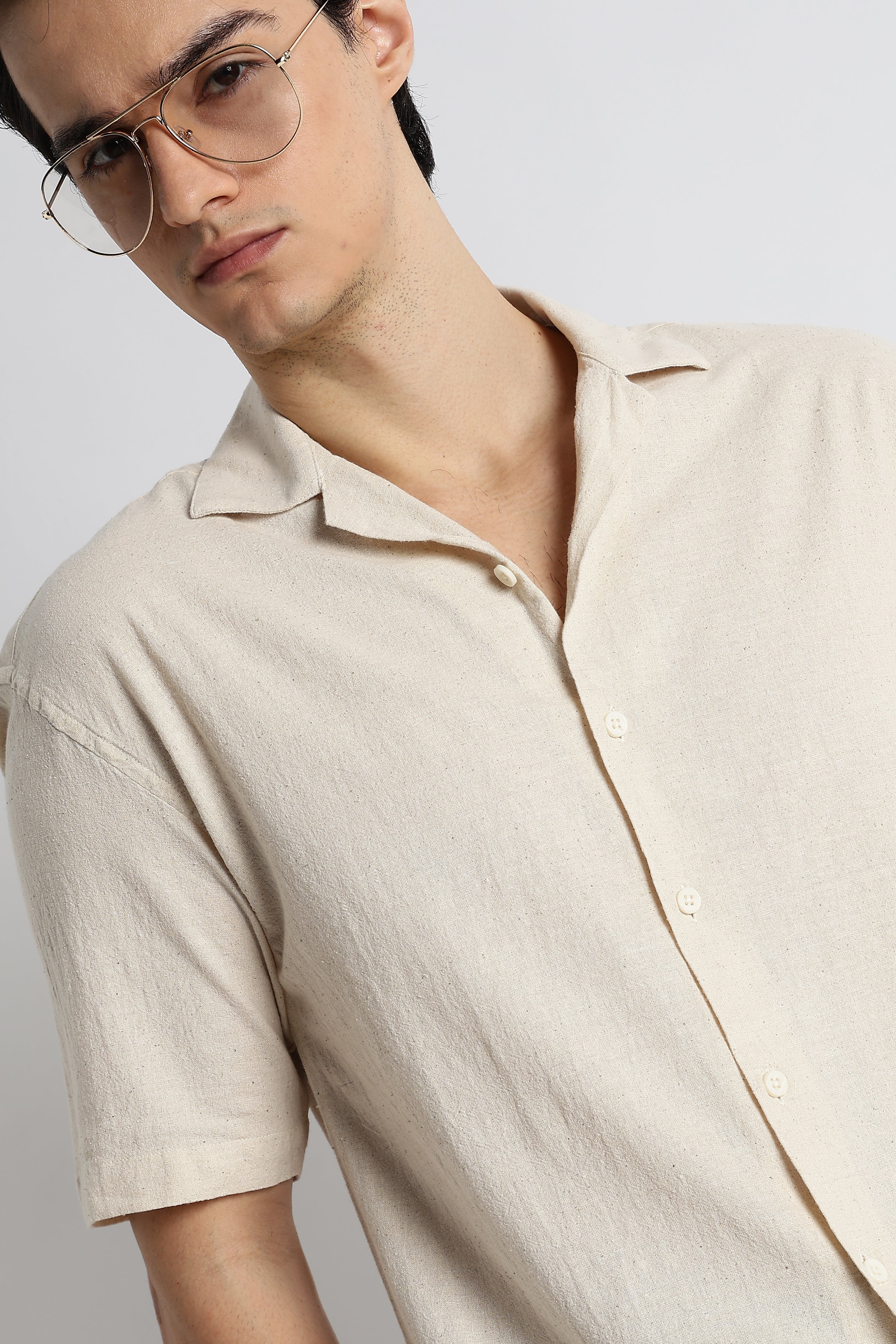 Men Cotton Cuban Collar Shirt - Image 8
