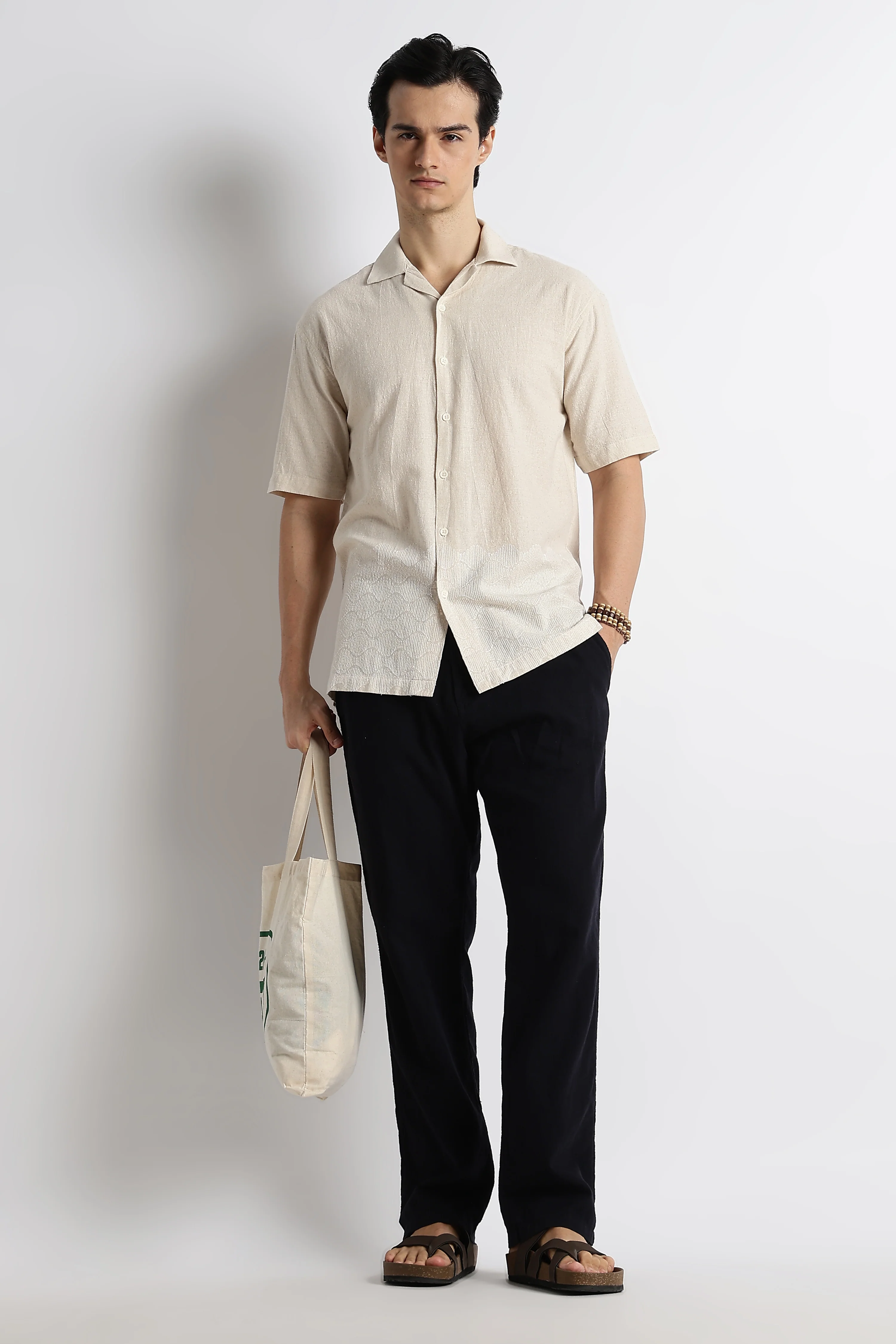 Men Cotton Cuban Collar Shirt - Image 6