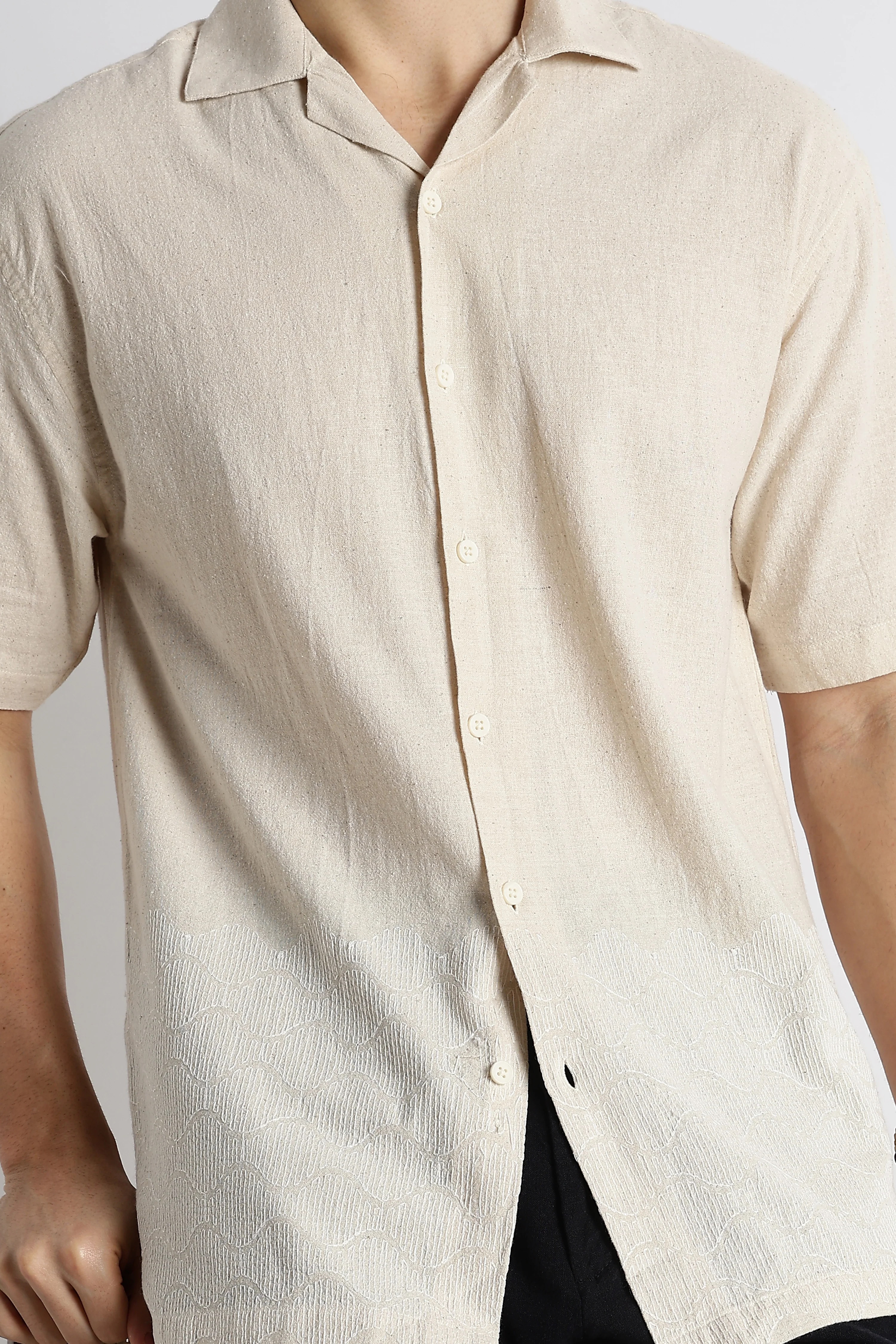 Men Cotton Cuban Collar Shirt - Image 9