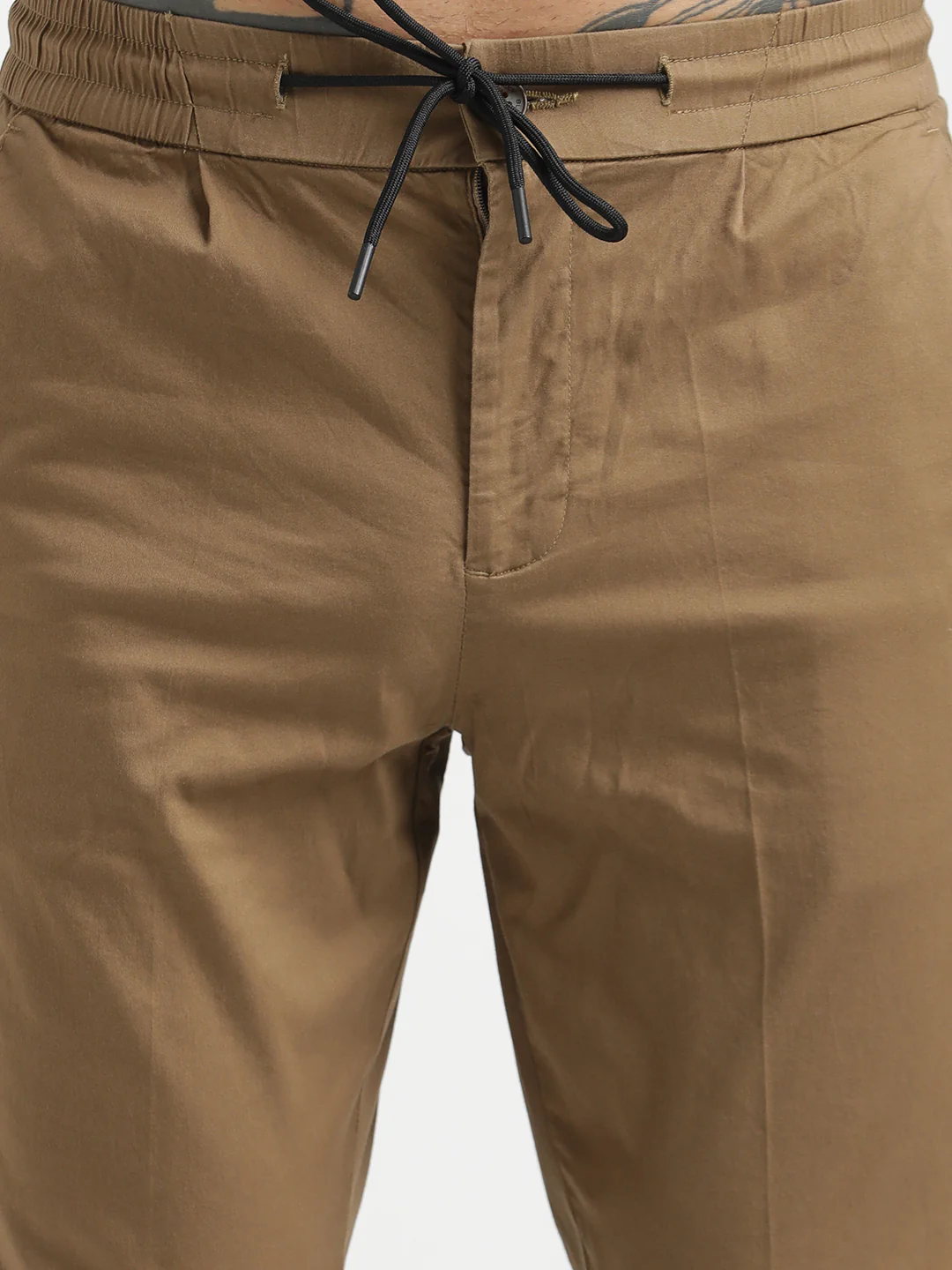 Men Cotton Drawstring Trousers with Pockets - Image 5