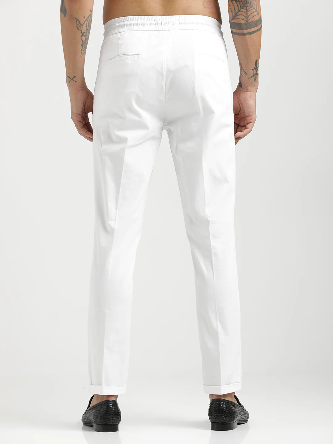 Men Cotton Drawstring Trousers with Pockets - Image 4