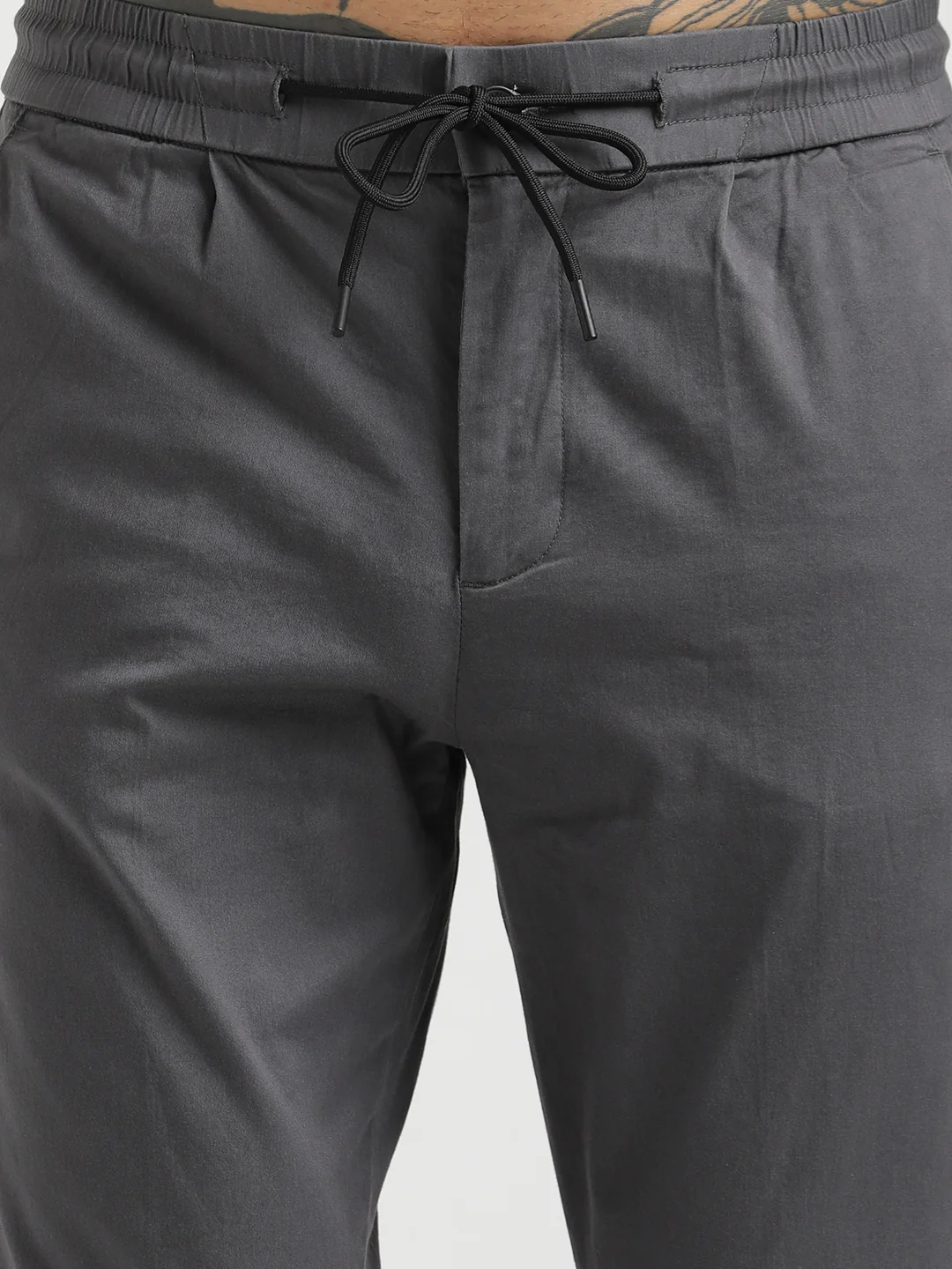 Men Cotton Drawstring Trousers with Pockets - Image 5