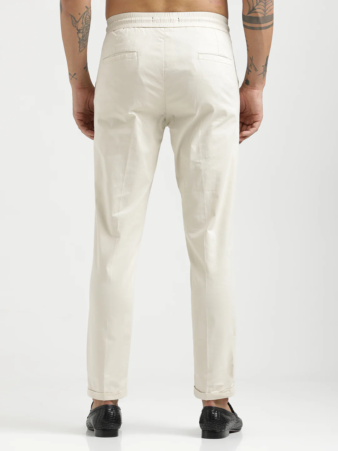 Men Cotton Drawstring Trousers with Pockets - Image 4