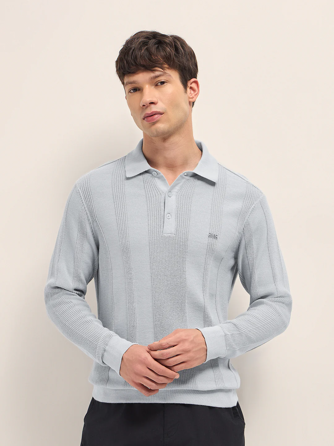 Men Cotton Flat Knit Polo T-Shirt - Image 6