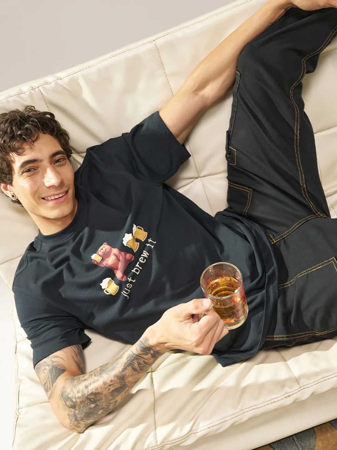 Men Cotton Graphic Printed Tshirt - Image 2