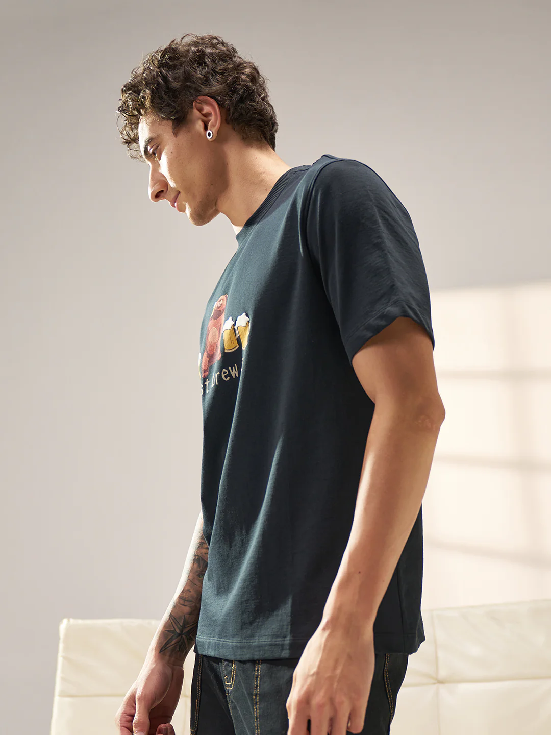 Men Cotton Graphic Printed Tshirt - Image 6