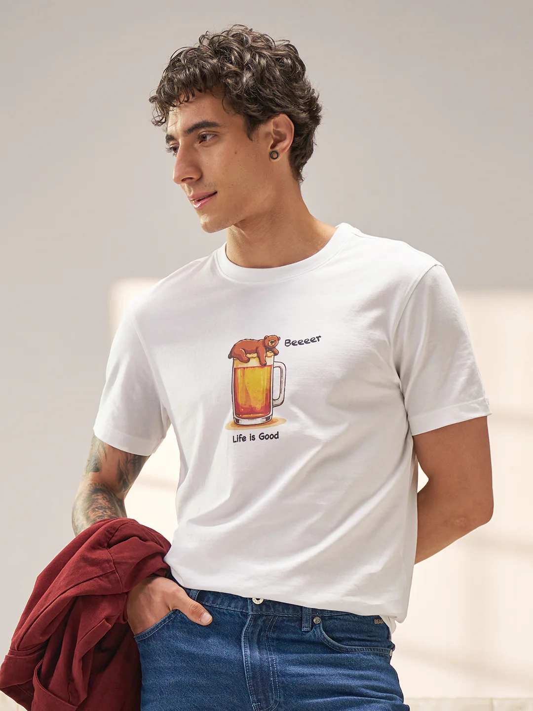Men Cotton Graphic Printed Tshirt