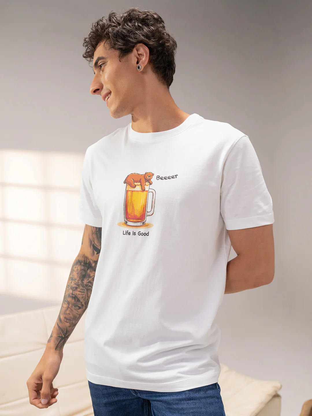 Men Cotton Graphic Printed Tshirt - Image 4
