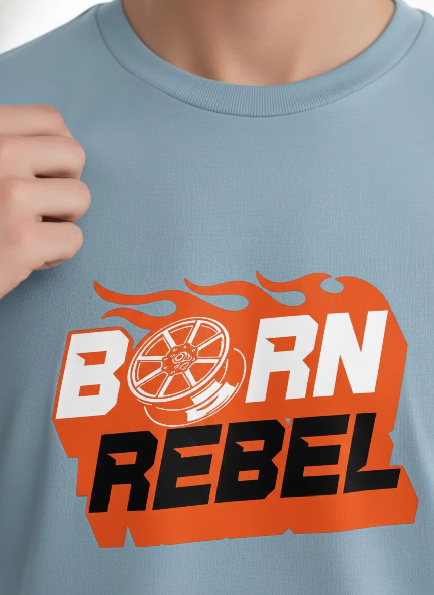 Men Cotton Ice Blue T-Shirt - Image 8