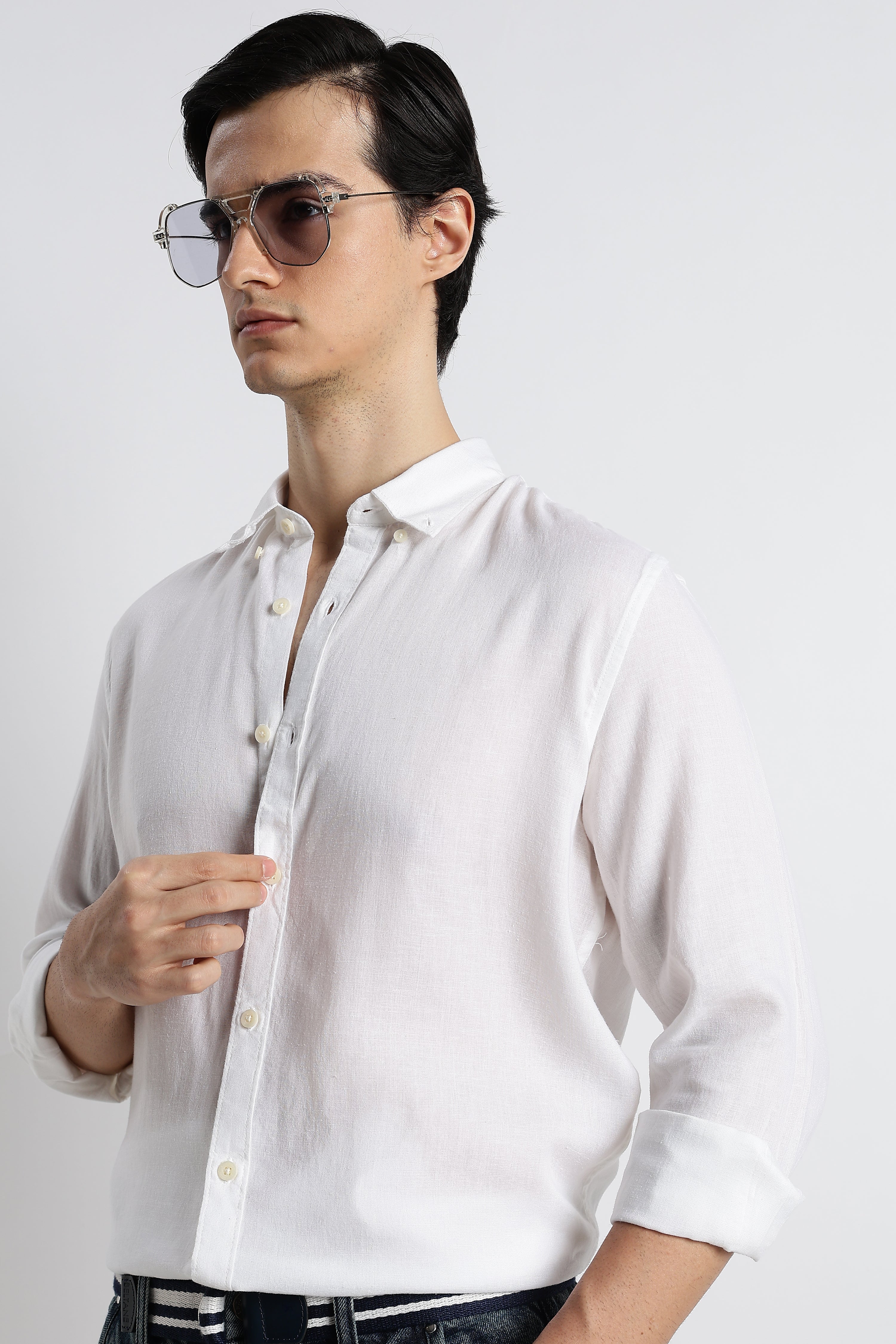 Men Cotton-Linen Shirt