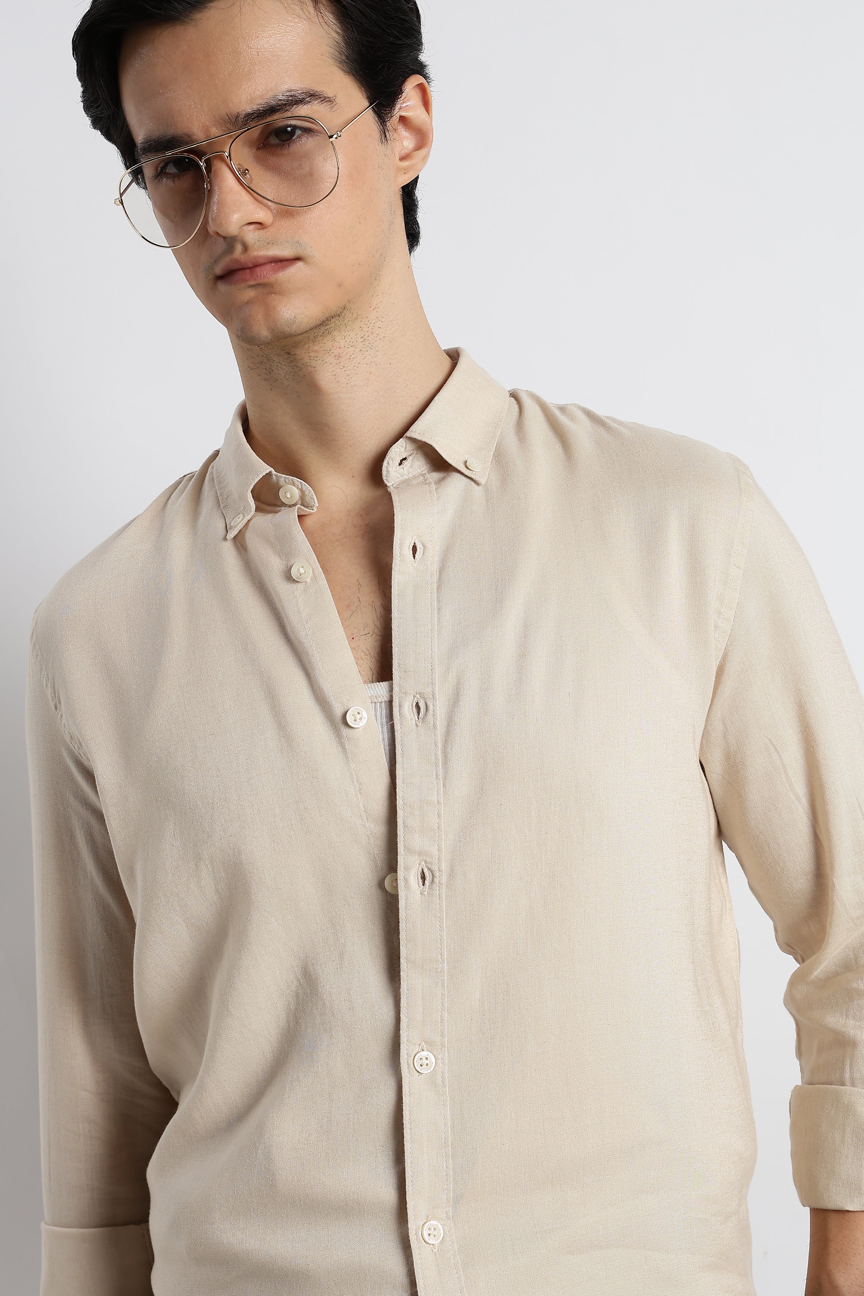 Men Cotton-Linen Shirt - Image 9