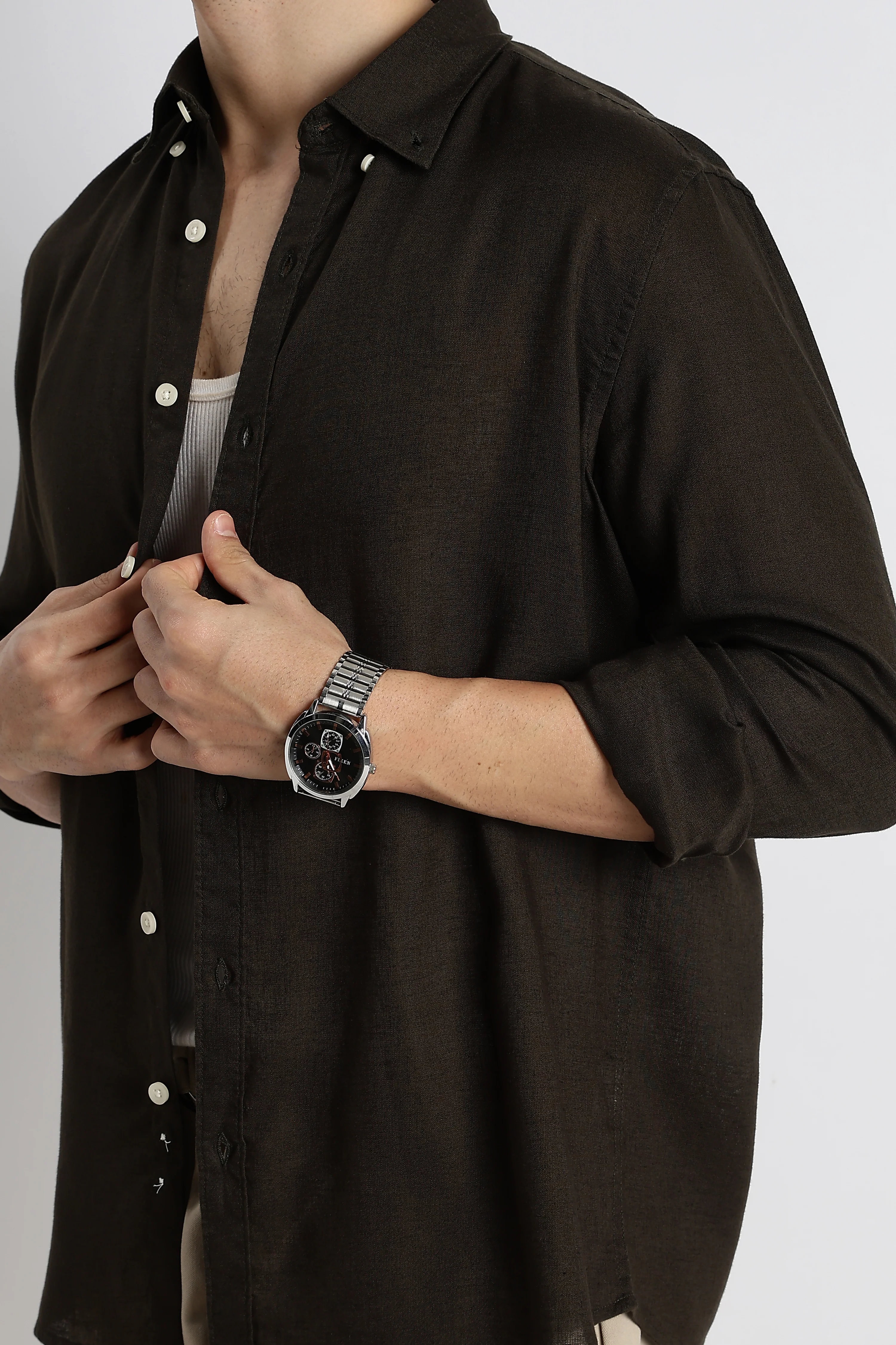 Men Cotton-Linen Shirt - Image 4