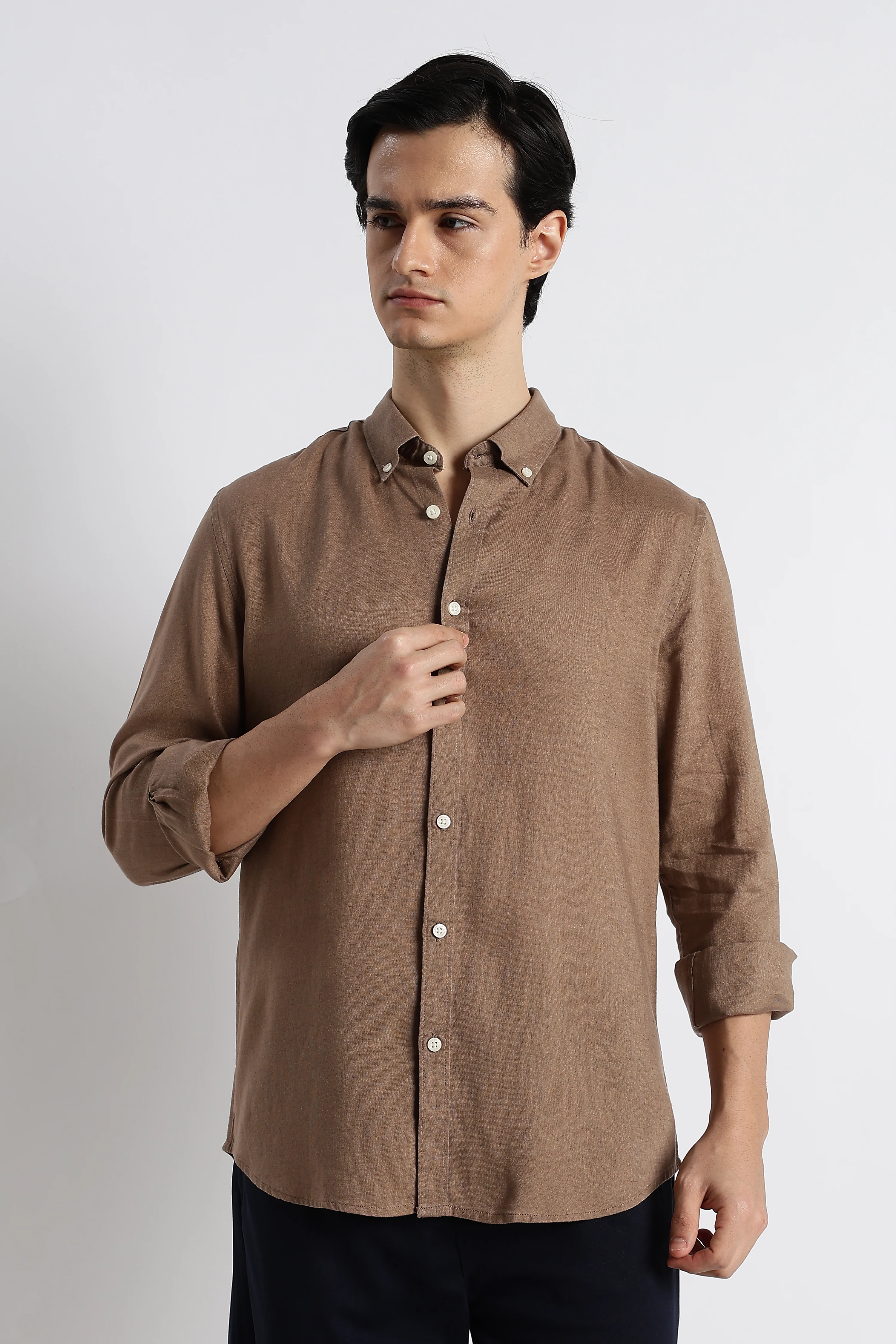 Men Cotton-Linen Shirt - Image 3
